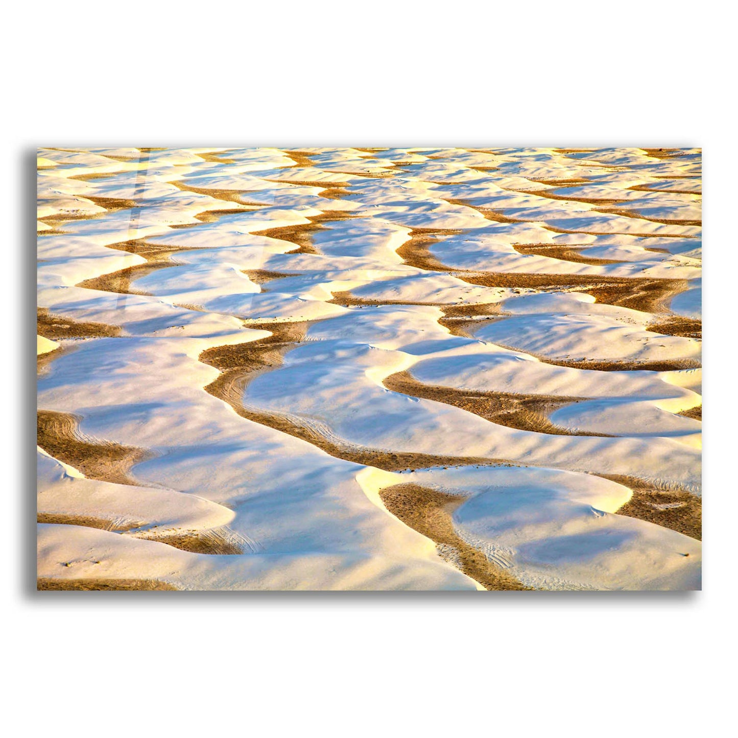 Epic Art 'White Sands Dune Aerial' by Mark A Paulda, Acrylic Glass Wall Art,16x12