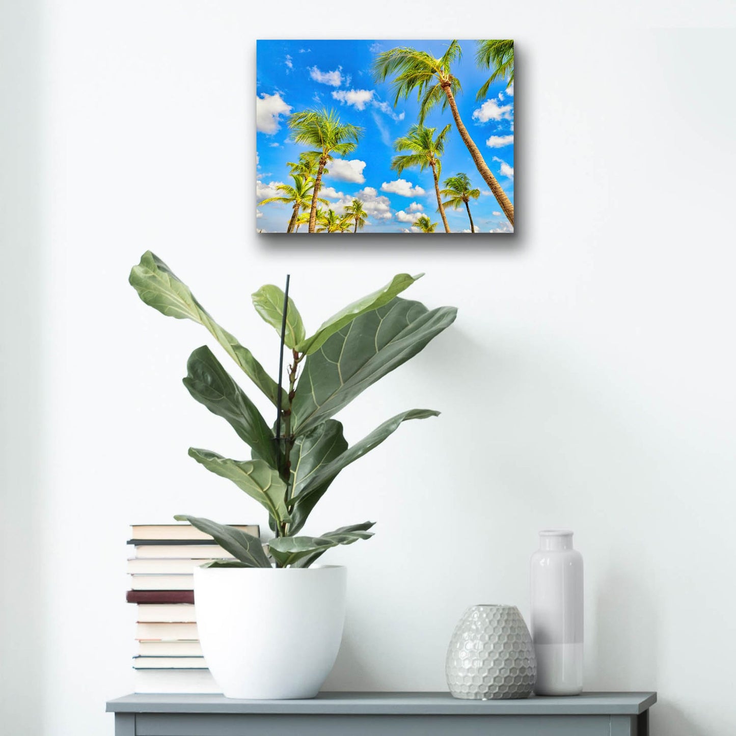 Epic Art 'Aruba Sunny Palms' by Mark A Paulda, Acrylic Glass Wall Art,16x12