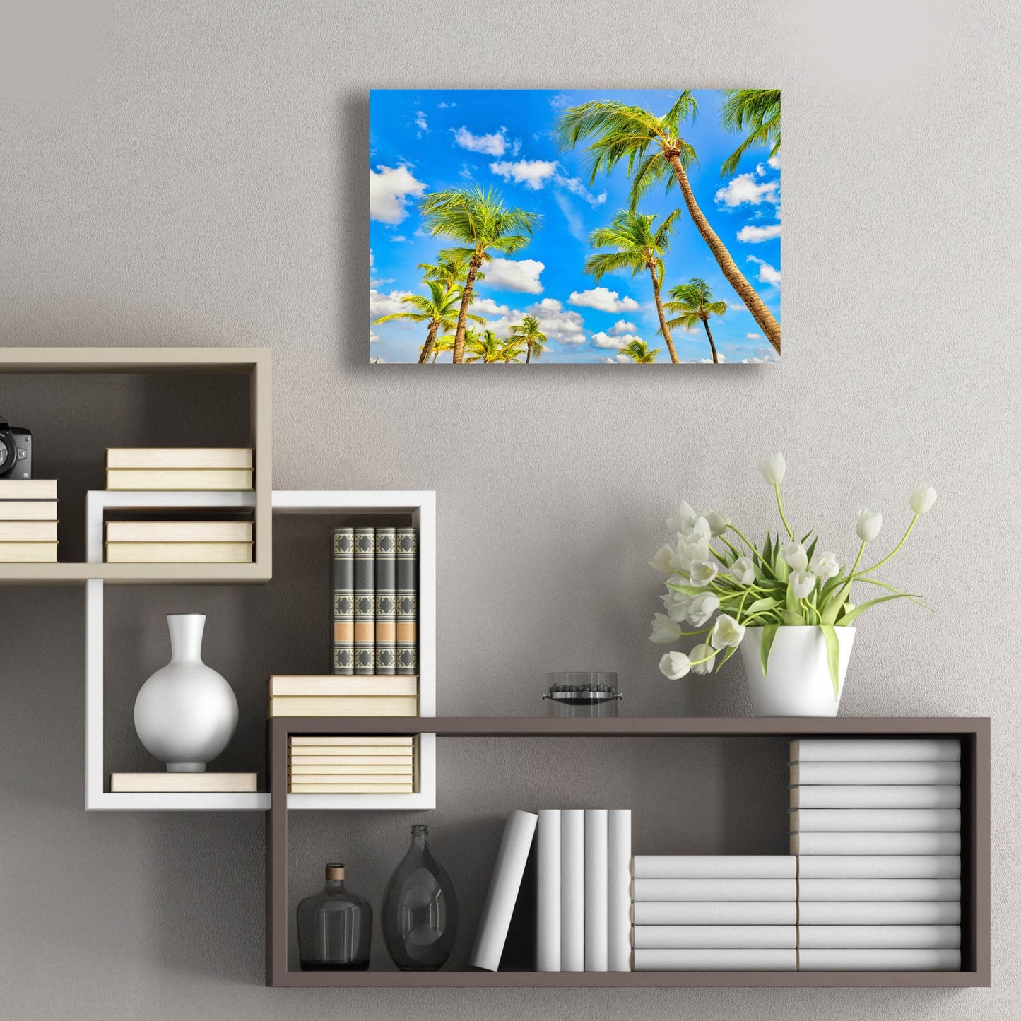 Epic Art 'Aruba Sunny Palms' by Mark A Paulda, Acrylic Glass Wall Art,24x16