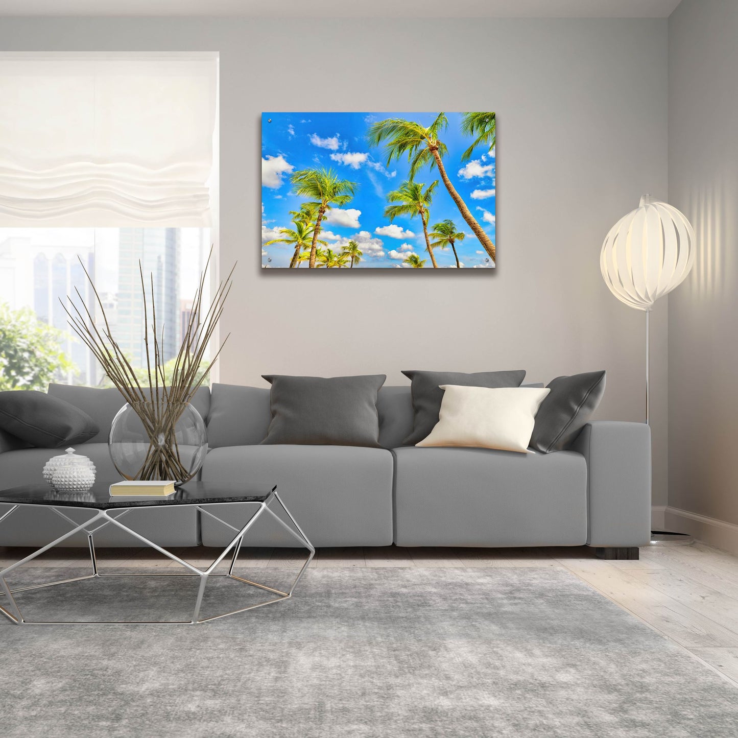 Epic Art 'Aruba Sunny Palms' by Mark A Paulda, Acrylic Glass Wall Art,36x24