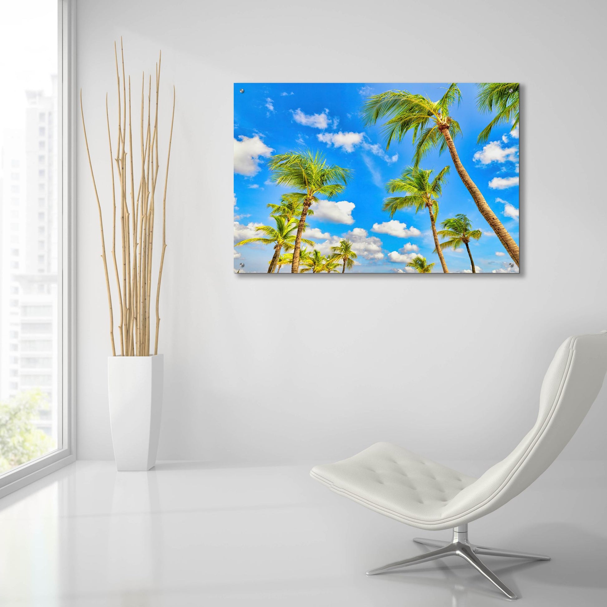 Epic Art 'Aruba Sunny Palms' by Mark A Paulda, Acrylic Glass Wall Art,36x24