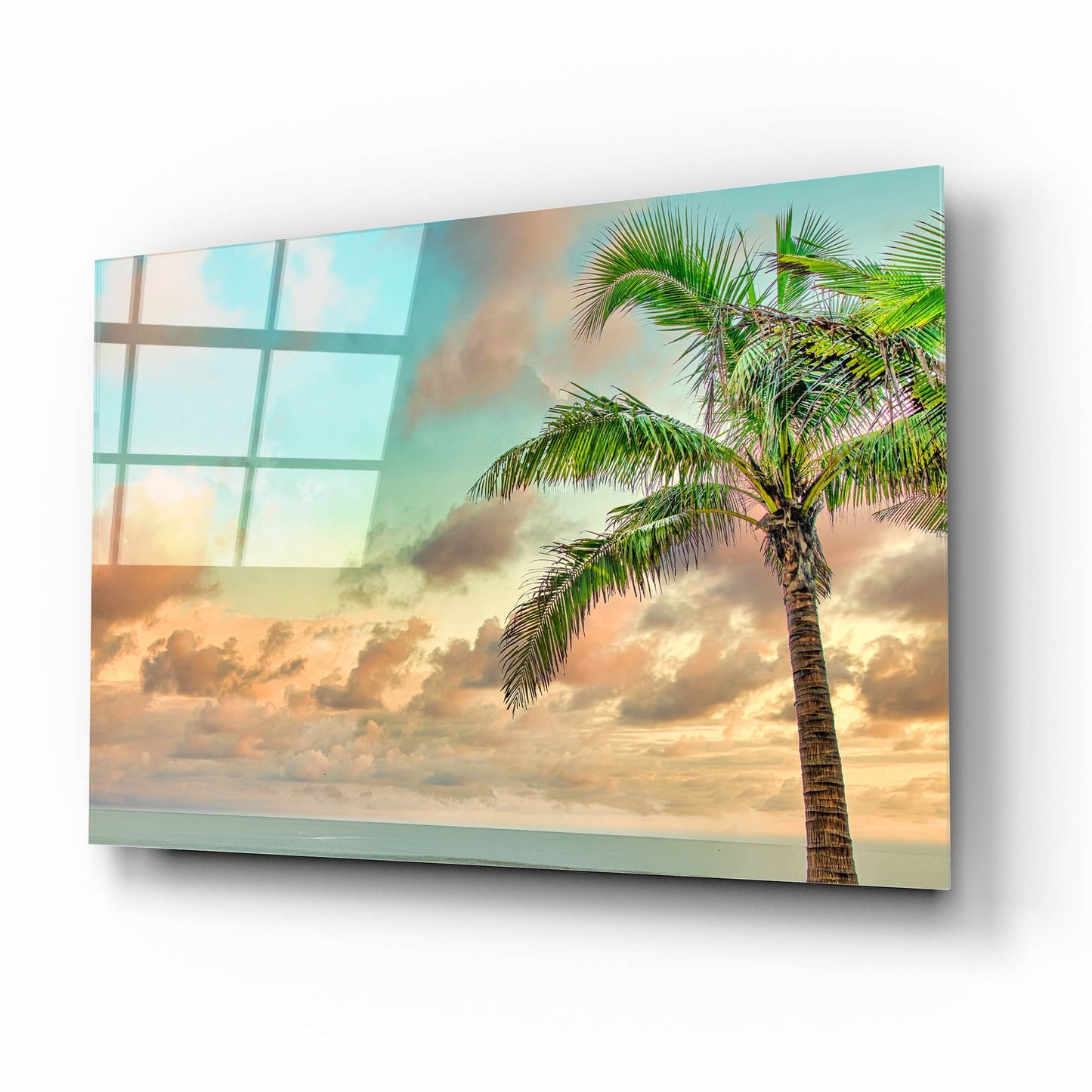 Epic Art 'Colombia Palm Sunset' by Mark A Paulda, Acrylic Glass Wall Art,16x12