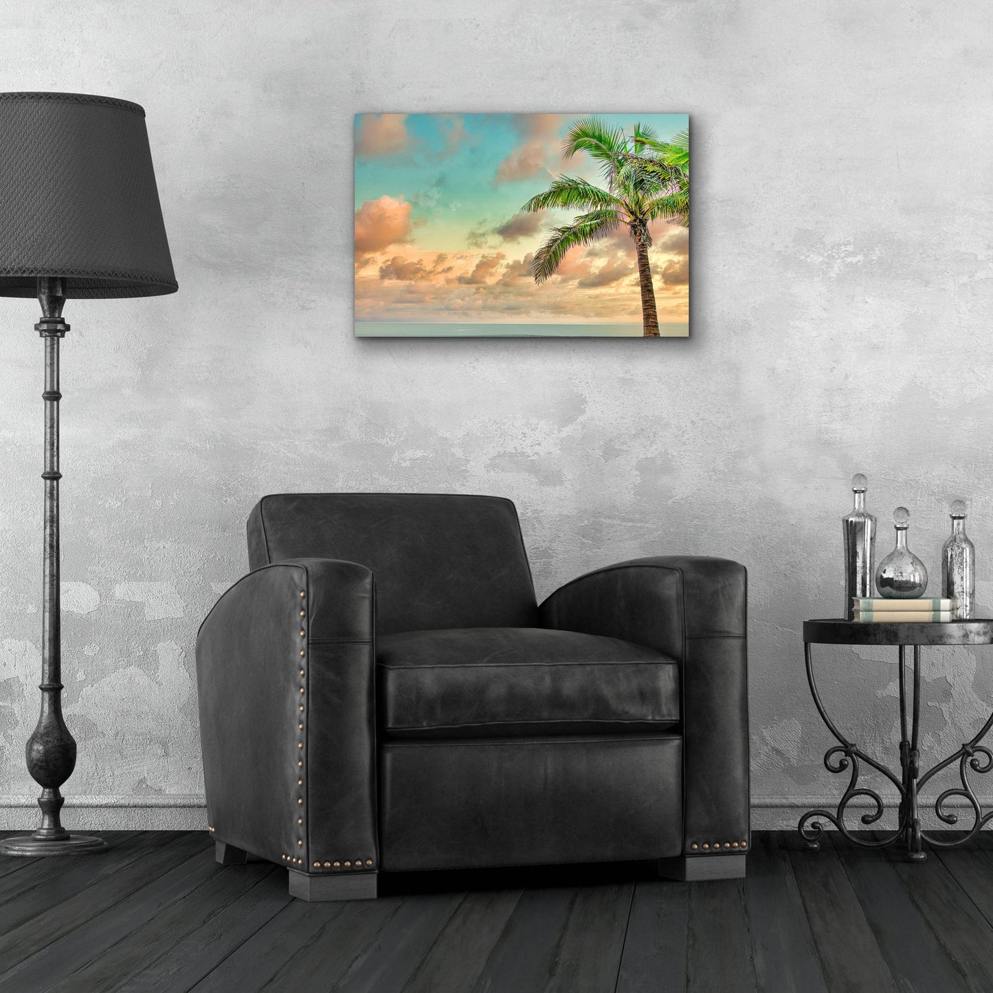 Epic Art 'Colombia Palm Sunset' by Mark A Paulda, Acrylic Glass Wall Art,24x16