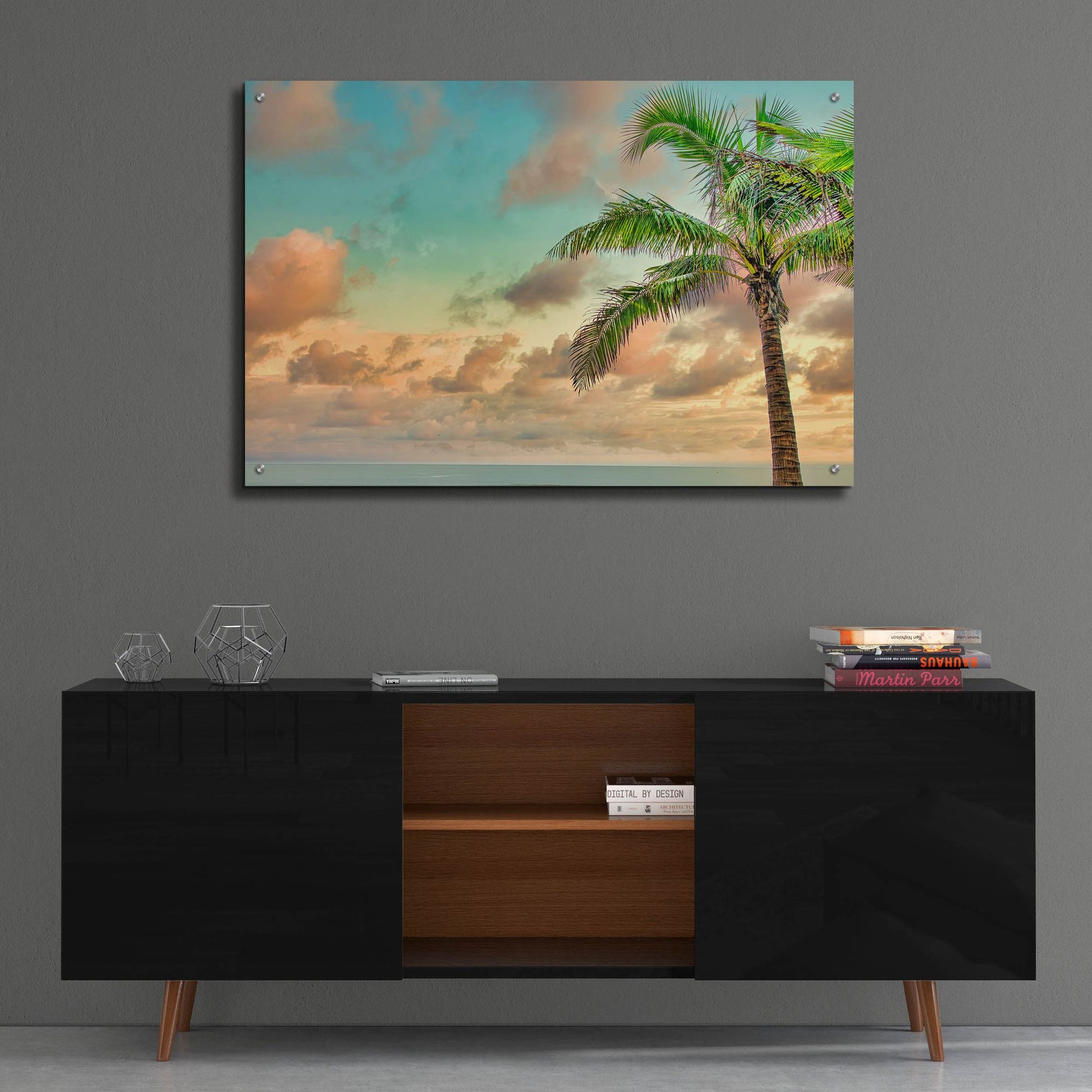 Epic Art 'Colombia Palm Sunset' by Mark A Paulda, Acrylic Glass Wall Art,36x24