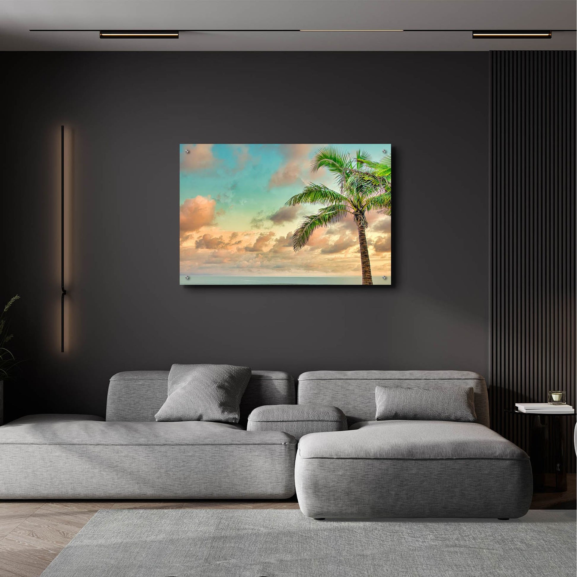 Epic Art 'Colombia Palm Sunset' by Mark A Paulda, Acrylic Glass Wall Art,36x24