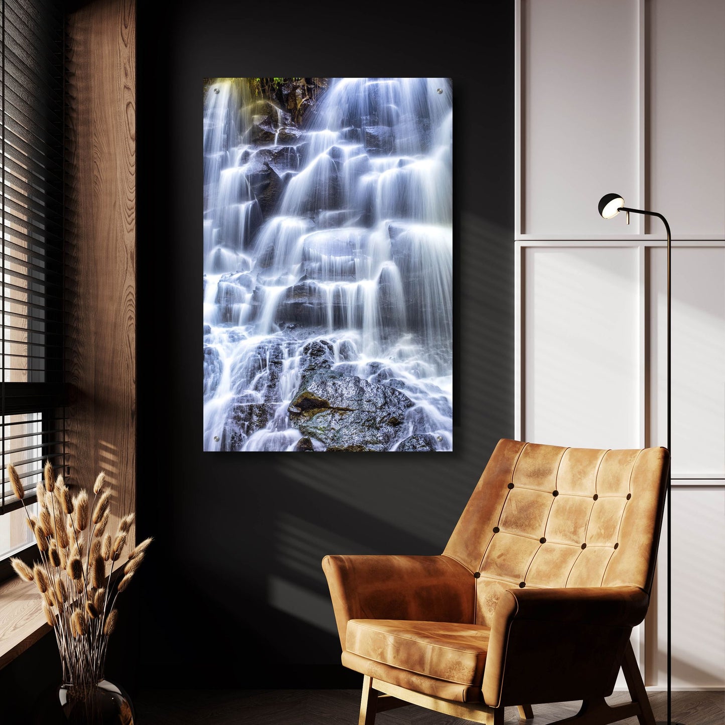 Epic Art 'Kanto Lampo Waterfall' by Mark A Paulda, Acrylic Glass Wall Art,24x36