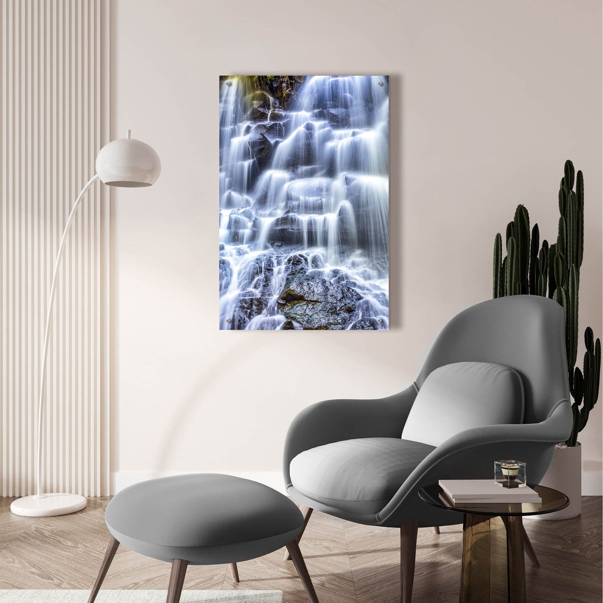 Epic Art 'Kanto Lampo Waterfall' by Mark A Paulda, Acrylic Glass Wall Art,24x36