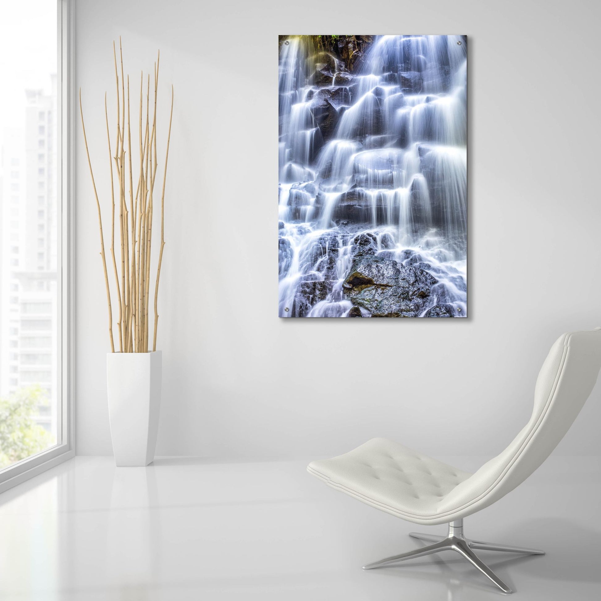 Epic Art 'Kanto Lampo Waterfall' by Mark A Paulda, Acrylic Glass Wall Art,24x36