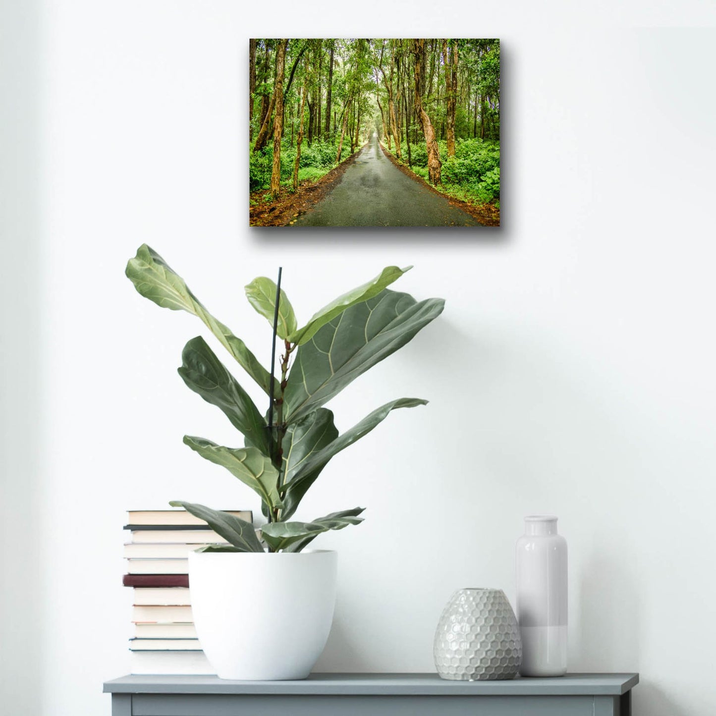 Epic Art 'Tropical Mauritius Road' by Mark A Paulda, Acrylic Glass Wall Art,16x12