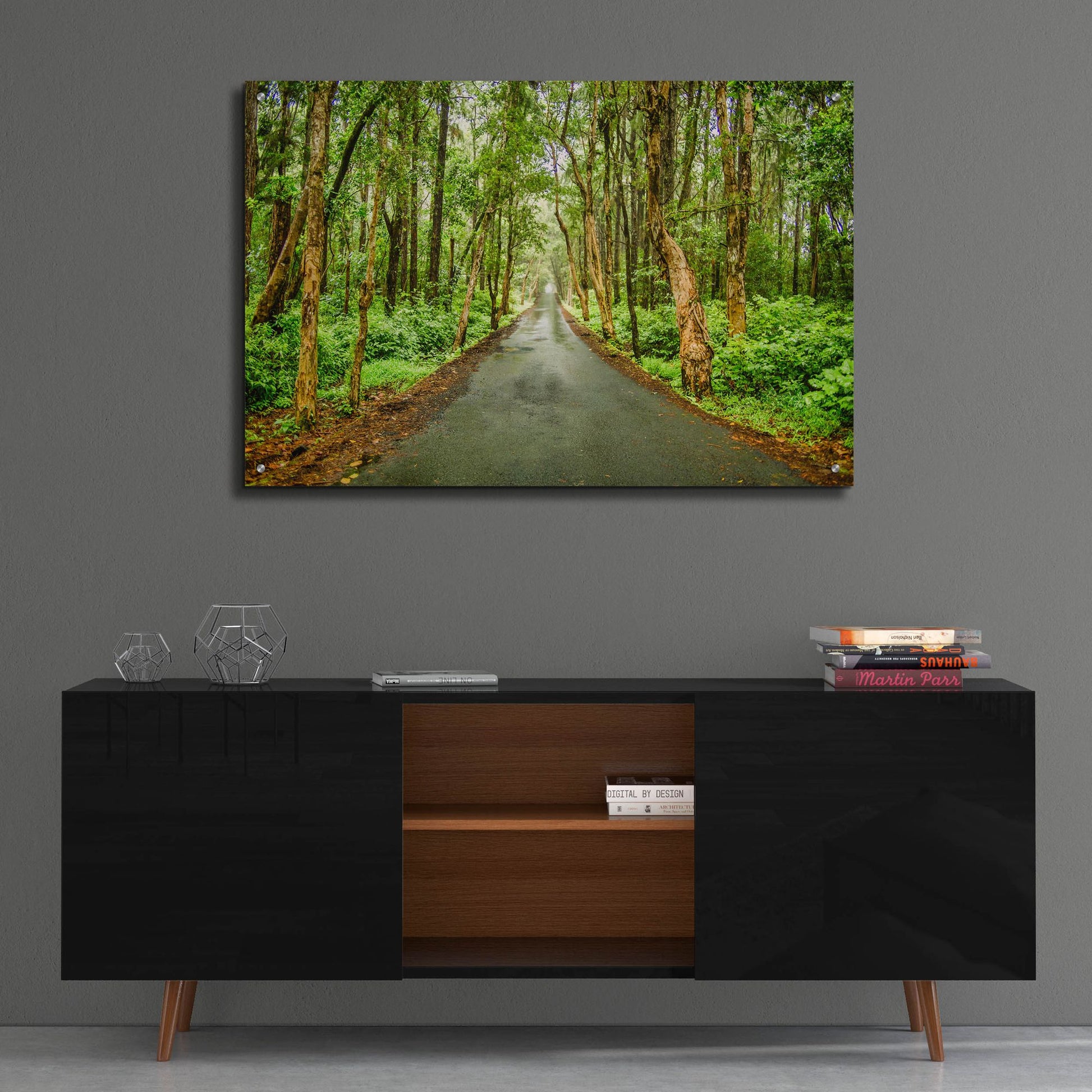 Epic Art 'Tropical Mauritius Road' by Mark A Paulda, Acrylic Glass Wall Art,36x24