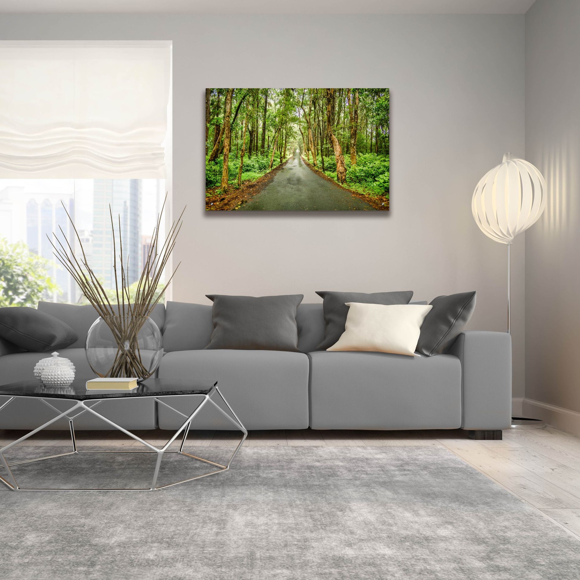 Epic Art 'Tropical Mauritius Road' by Mark A Paulda, Acrylic Glass Wall Art,36x24