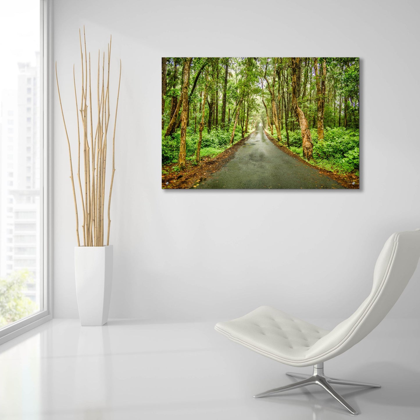 Epic Art 'Tropical Mauritius Road' by Mark A Paulda, Acrylic Glass Wall Art,36x24