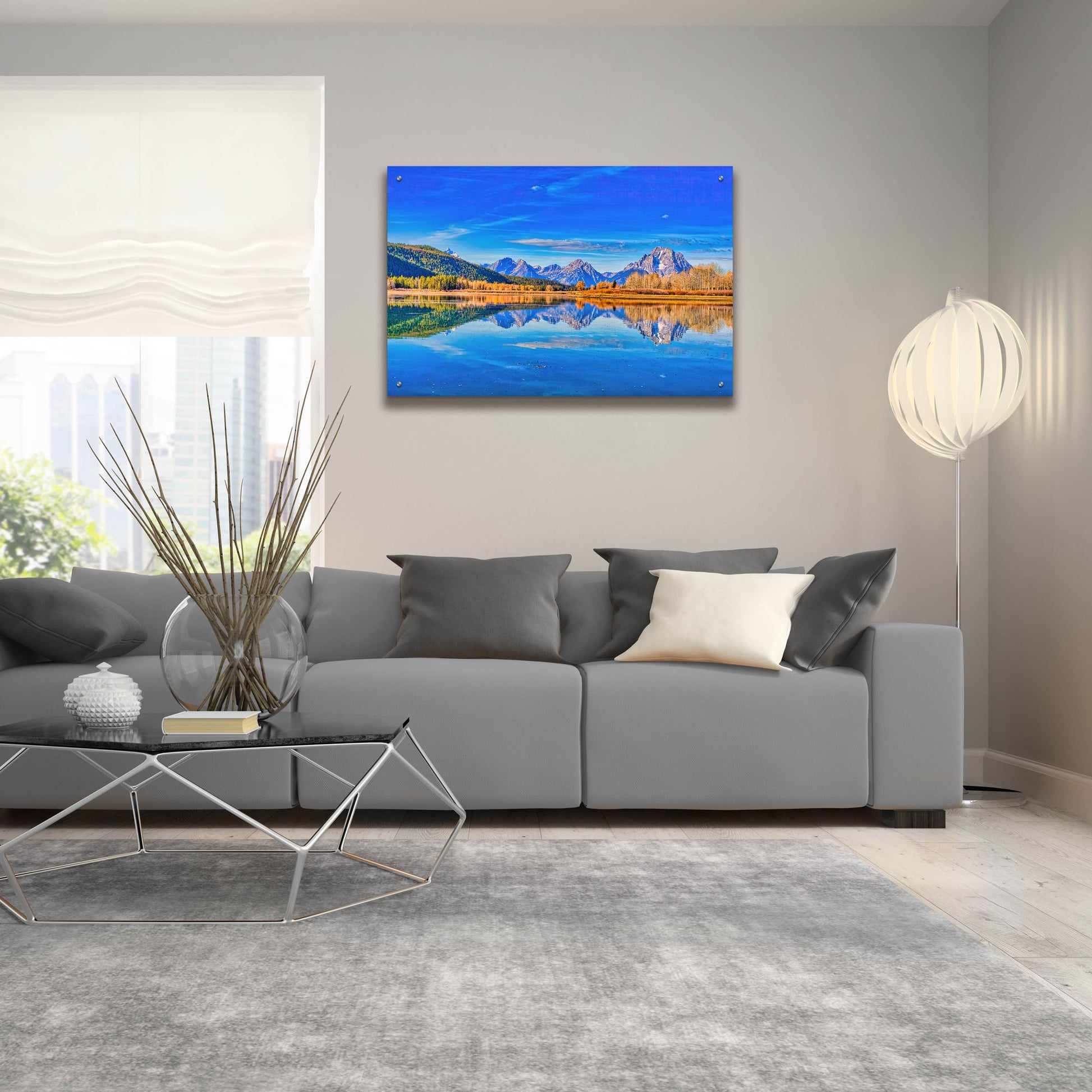 Epic Art 'Blue Reflections' by Mark A Paulda, Acrylic Glass Wall Art,36x24