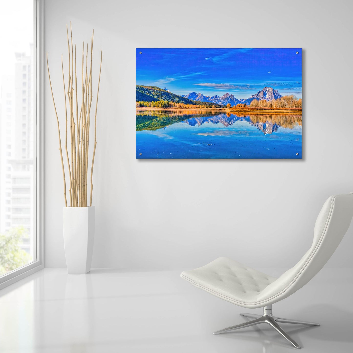 Epic Art 'Blue Reflections' by Mark A Paulda, Acrylic Glass Wall Art,36x24