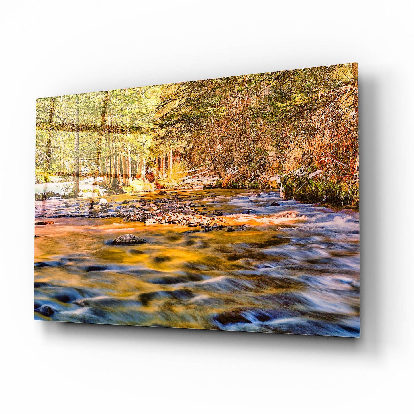 Epic Art 'Golden Hour River Reflection' by Mark A Paulda, Acrylic Glass Wall Art,16x12