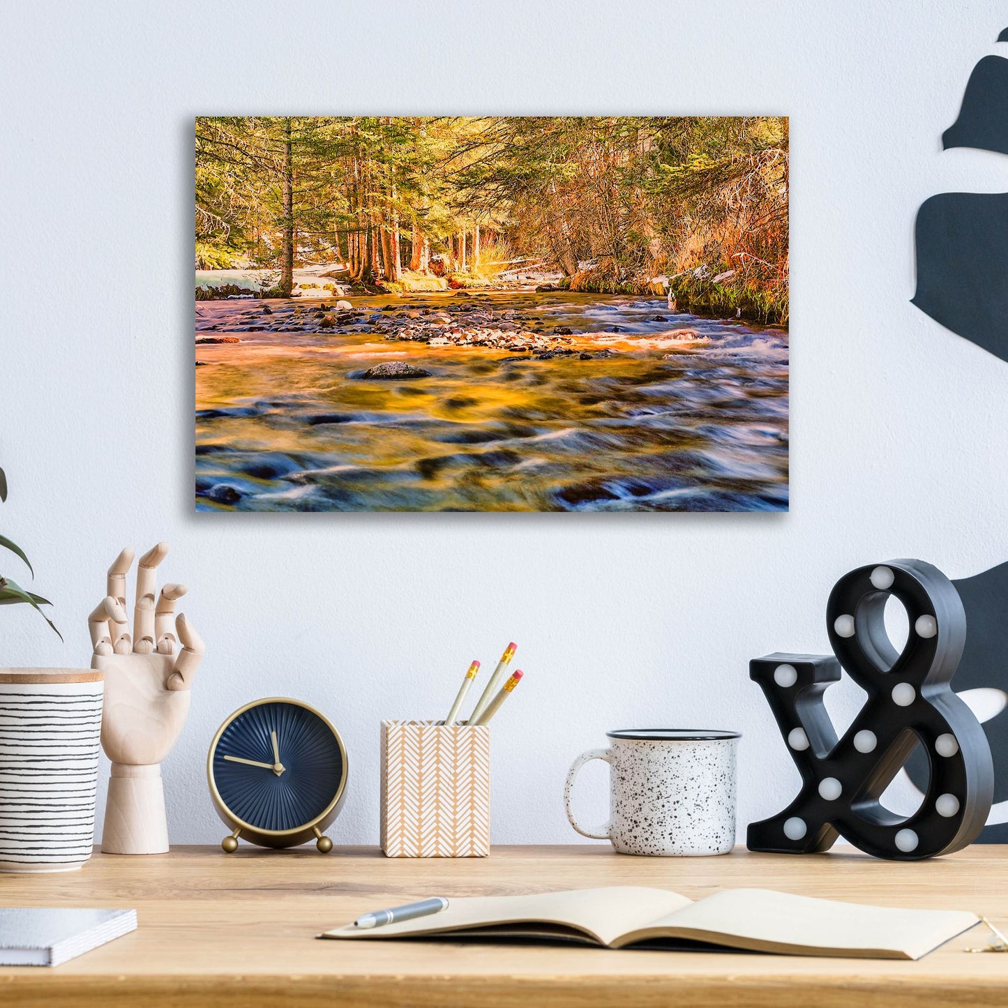 Epic Art 'Golden Hour River Reflection' by Mark A Paulda, Acrylic Glass Wall Art,16x12