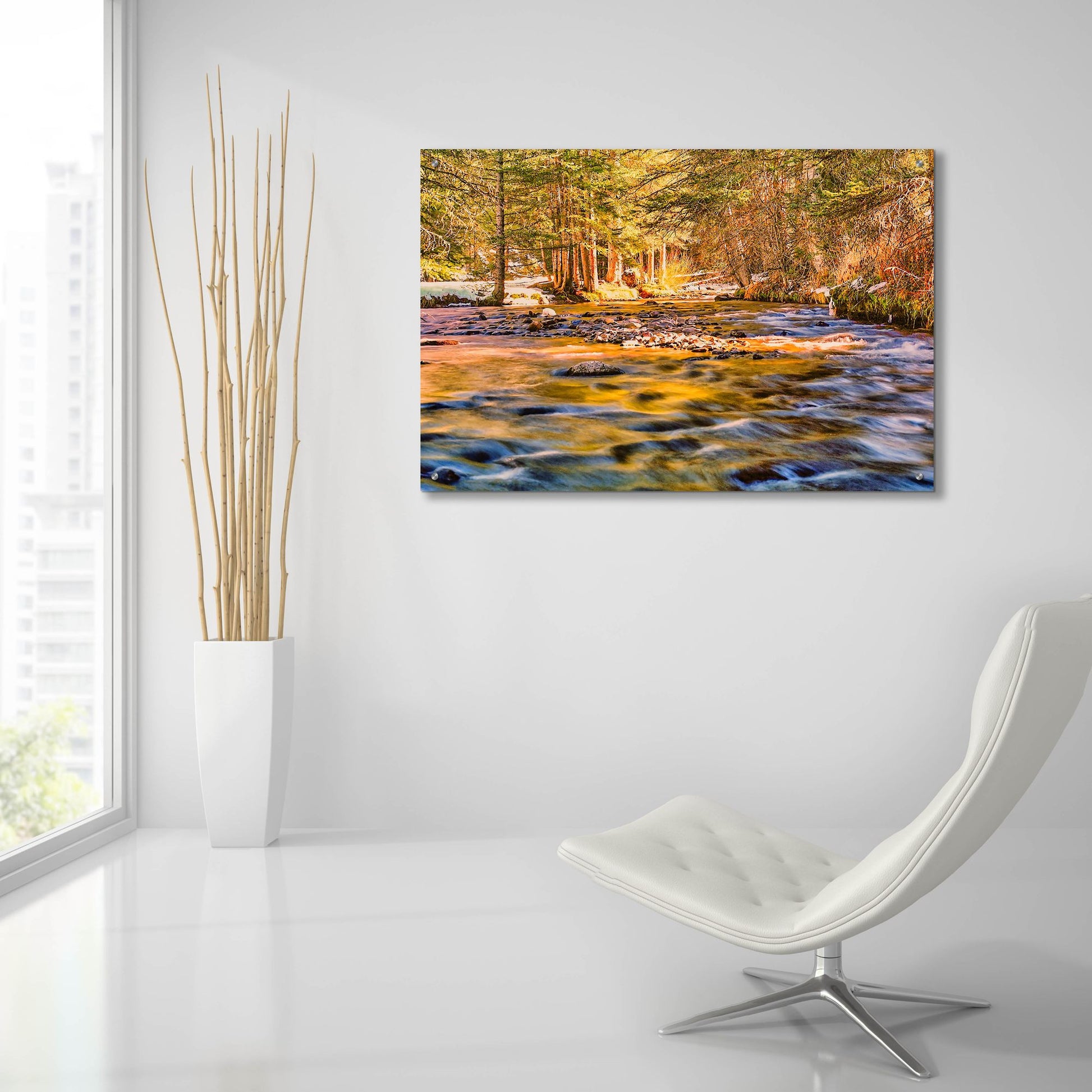 Epic Art 'Golden Hour River Reflection' by Mark A Paulda, Acrylic Glass Wall Art,36x24