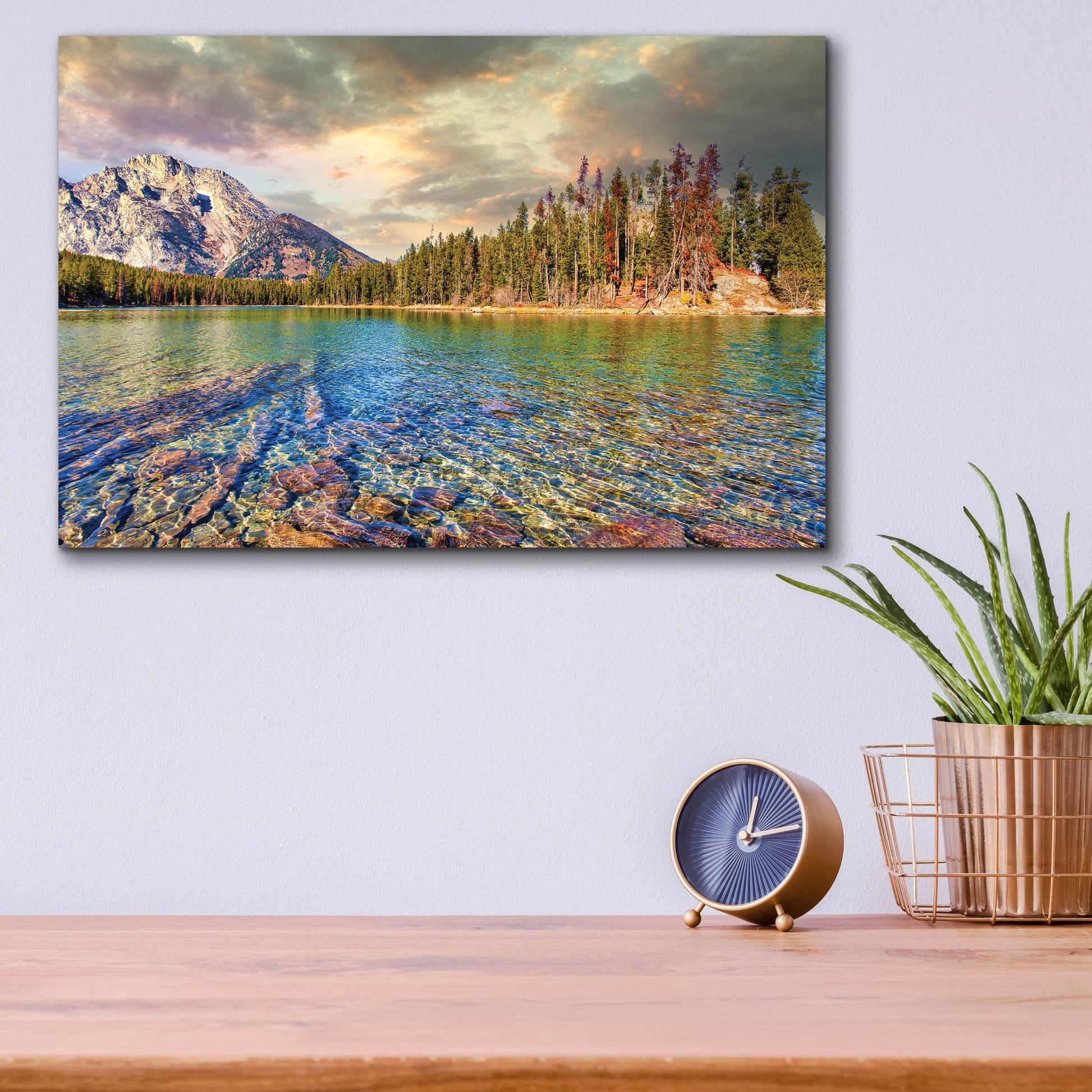 Epic Art 'Grand Tetons Afternoon' by Mark A Paulda, Acrylic Glass Wall Art,16x12