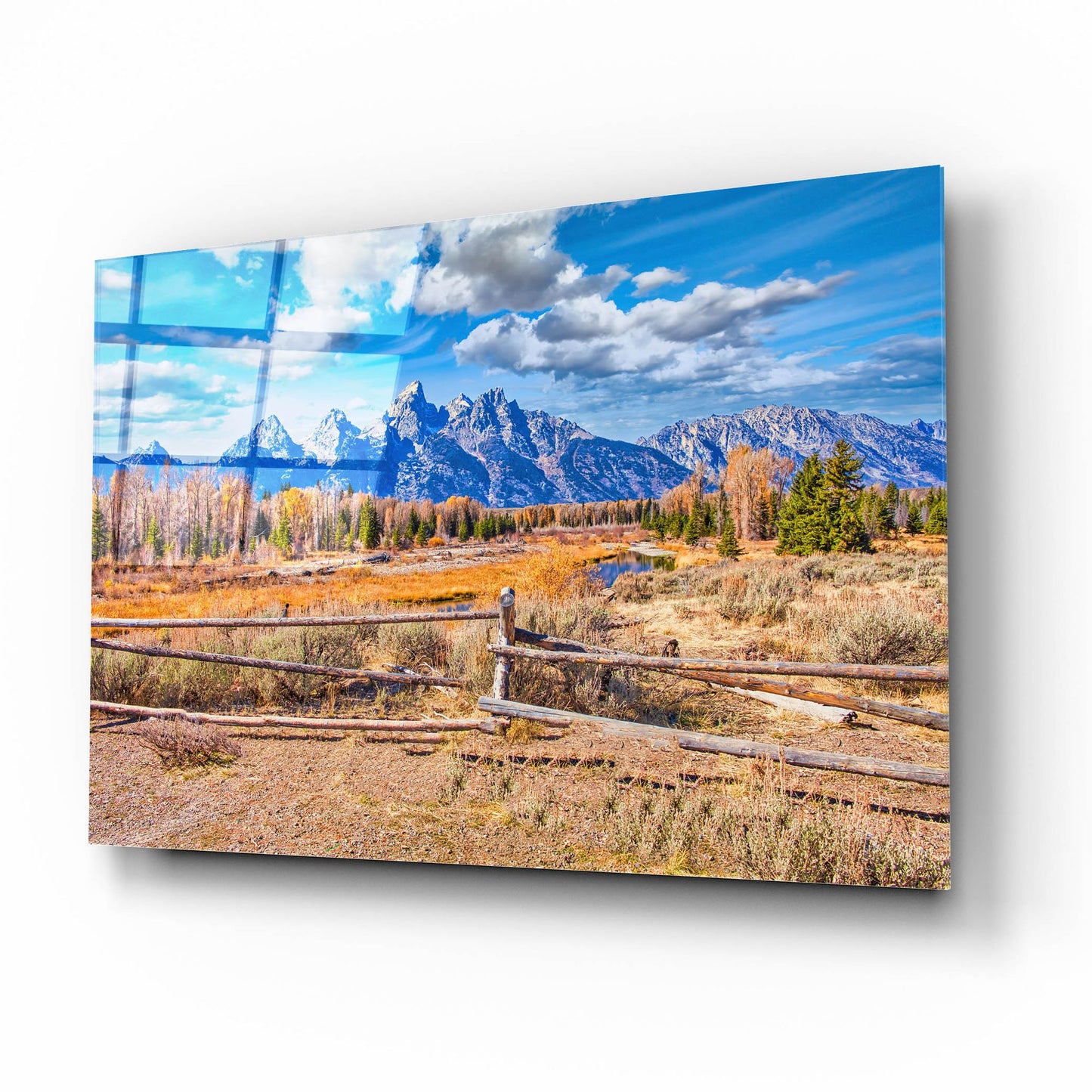 Epic Art 'Grand Tetons' by Mark A Paulda, Acrylic Glass Wall Art,16x12