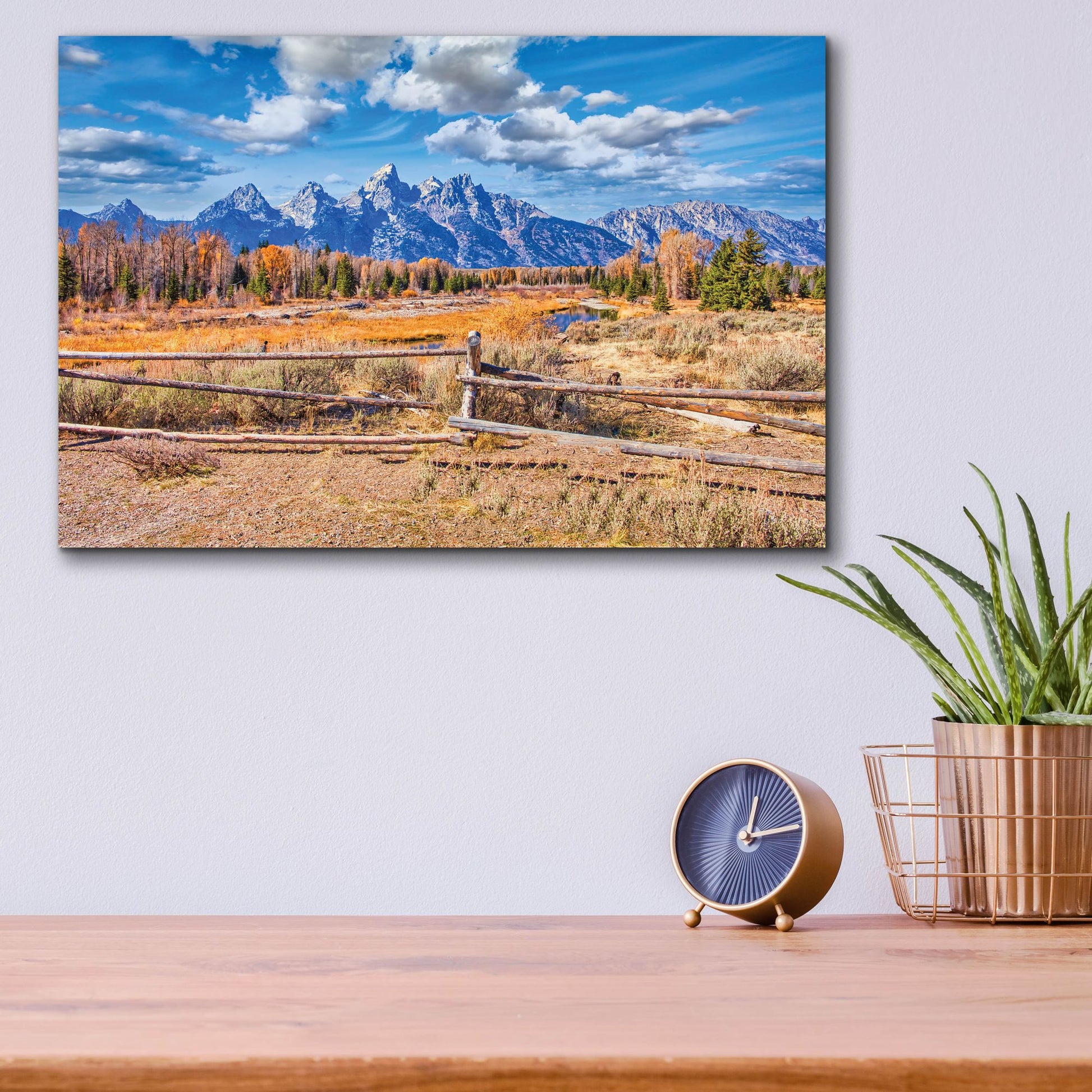 Epic Art 'Grand Tetons' by Mark A Paulda, Acrylic Glass Wall Art,16x12