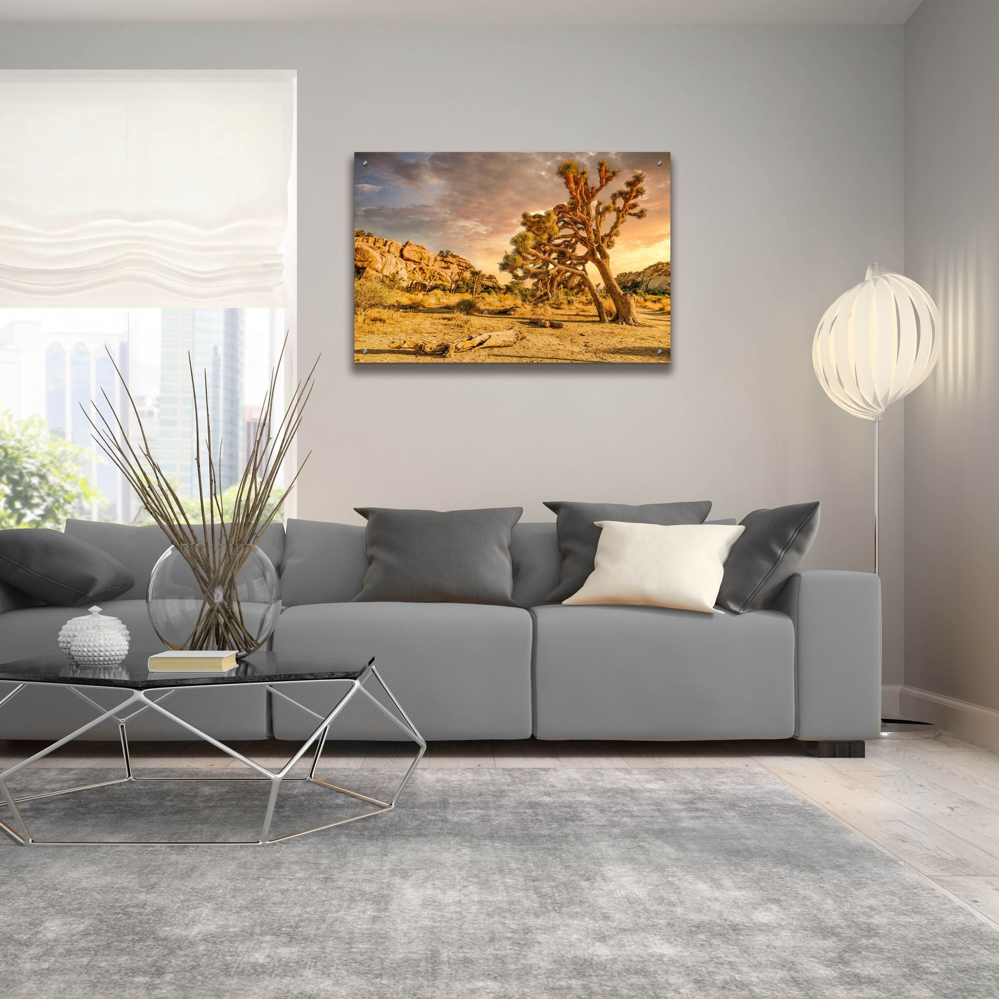 Epic Art 'Joshua Tree Golden Hour' by Mark A Paulda, Acrylic Glass Wall Art,36x24