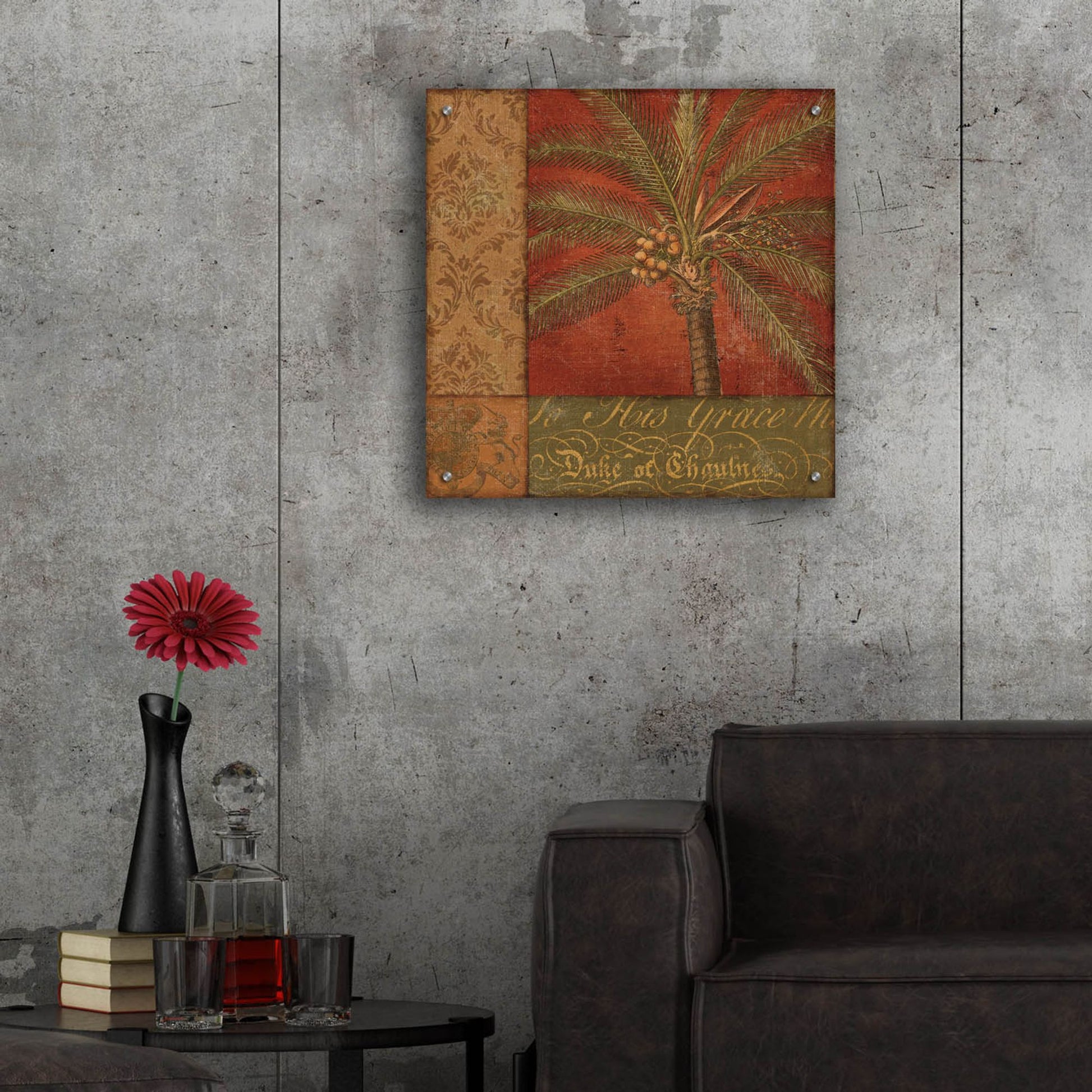 Epic Art 'Golden Palm I' by NBL Studio, Acrylic Glass Wall Art,24x24