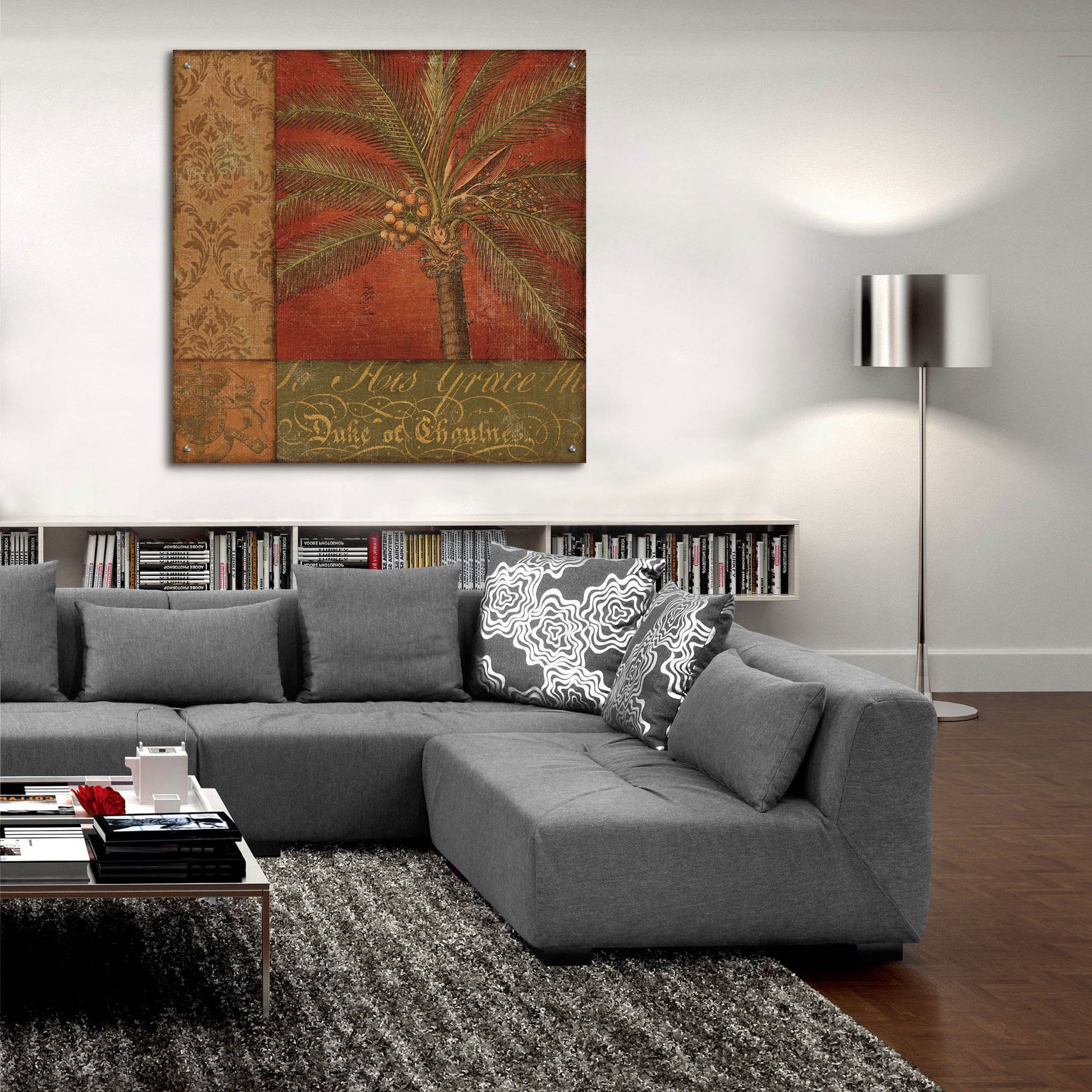 Epic Art 'Golden Palm I' by NBL Studio, Acrylic Glass Wall Art,36x36