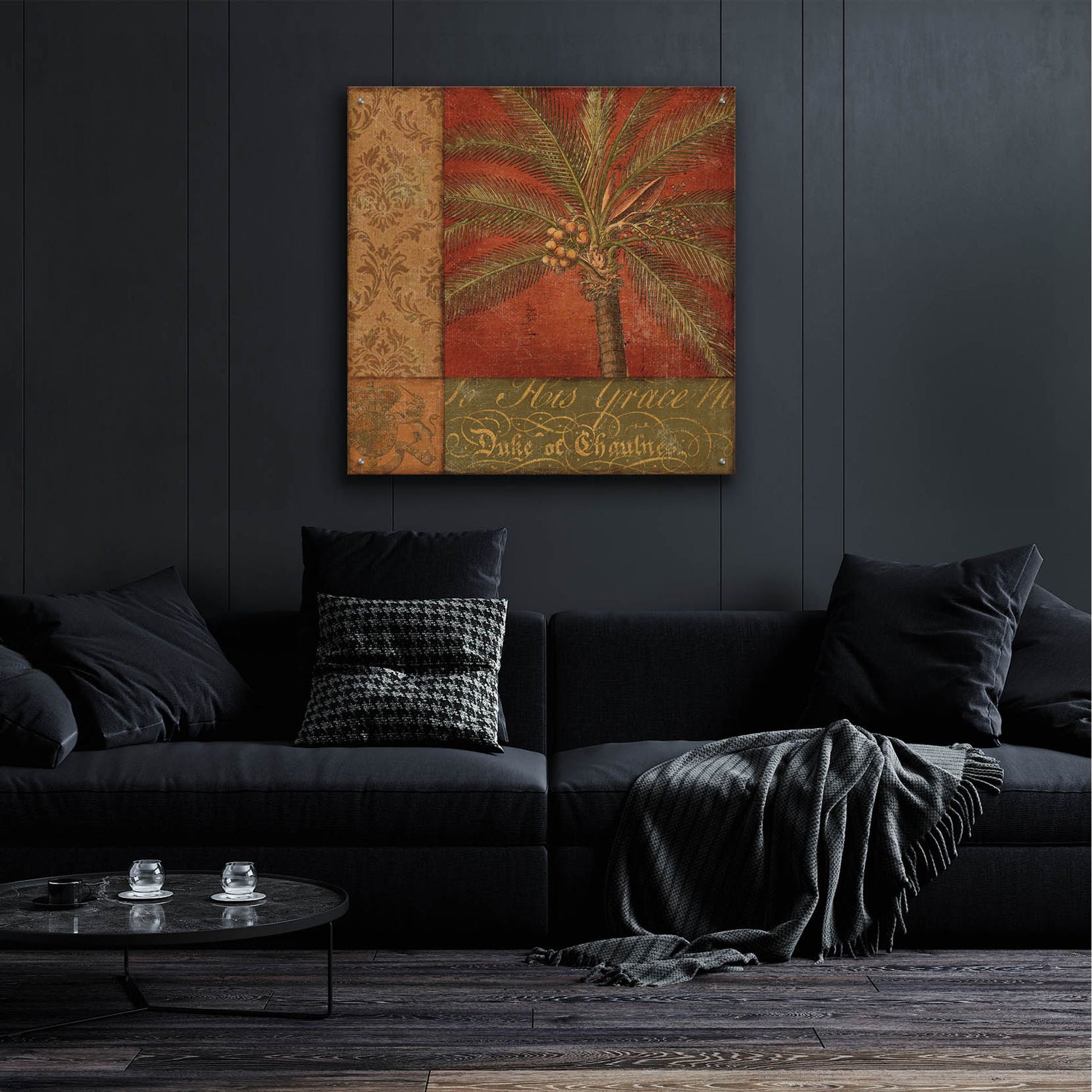 Epic Art 'Golden Palm I' by NBL Studio, Acrylic Glass Wall Art,36x36