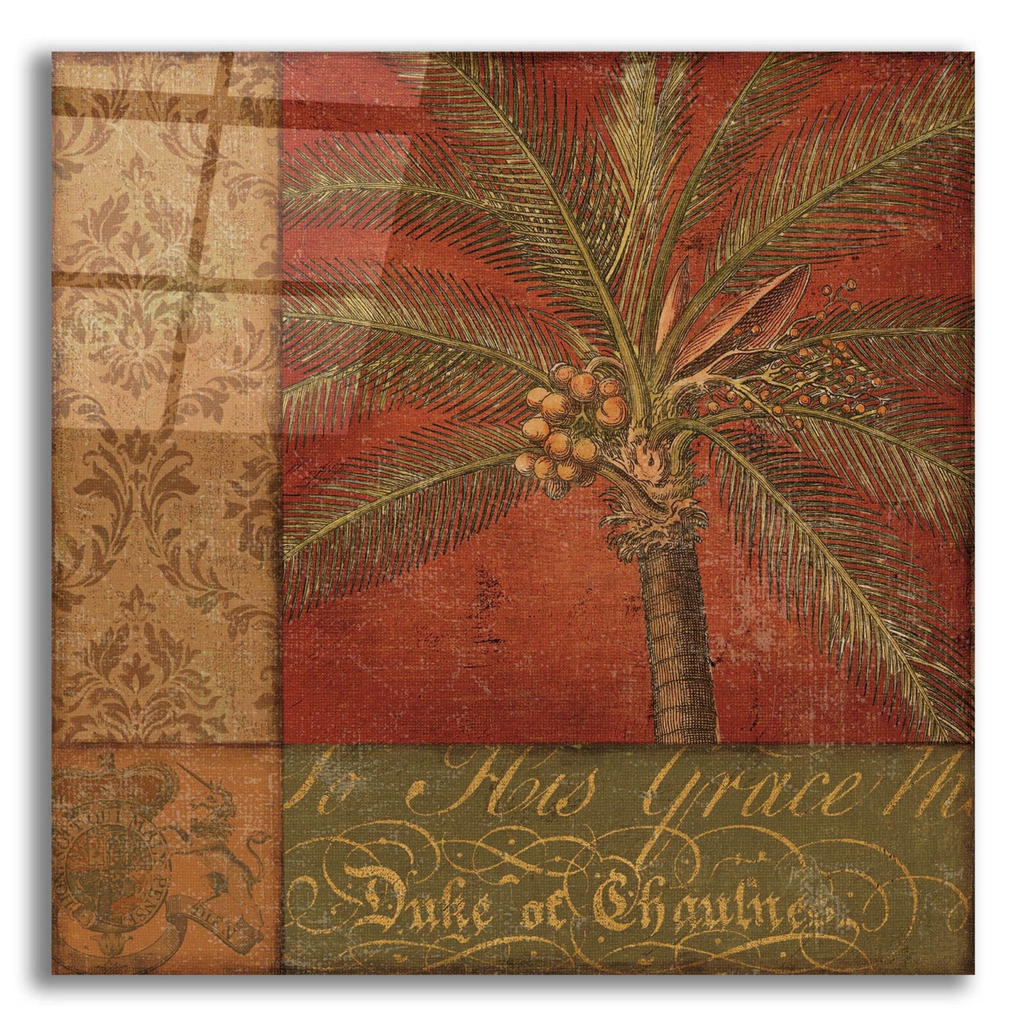 Epic Art 'Golden Palm I' by NBL Studio, Acrylic Glass Wall Art