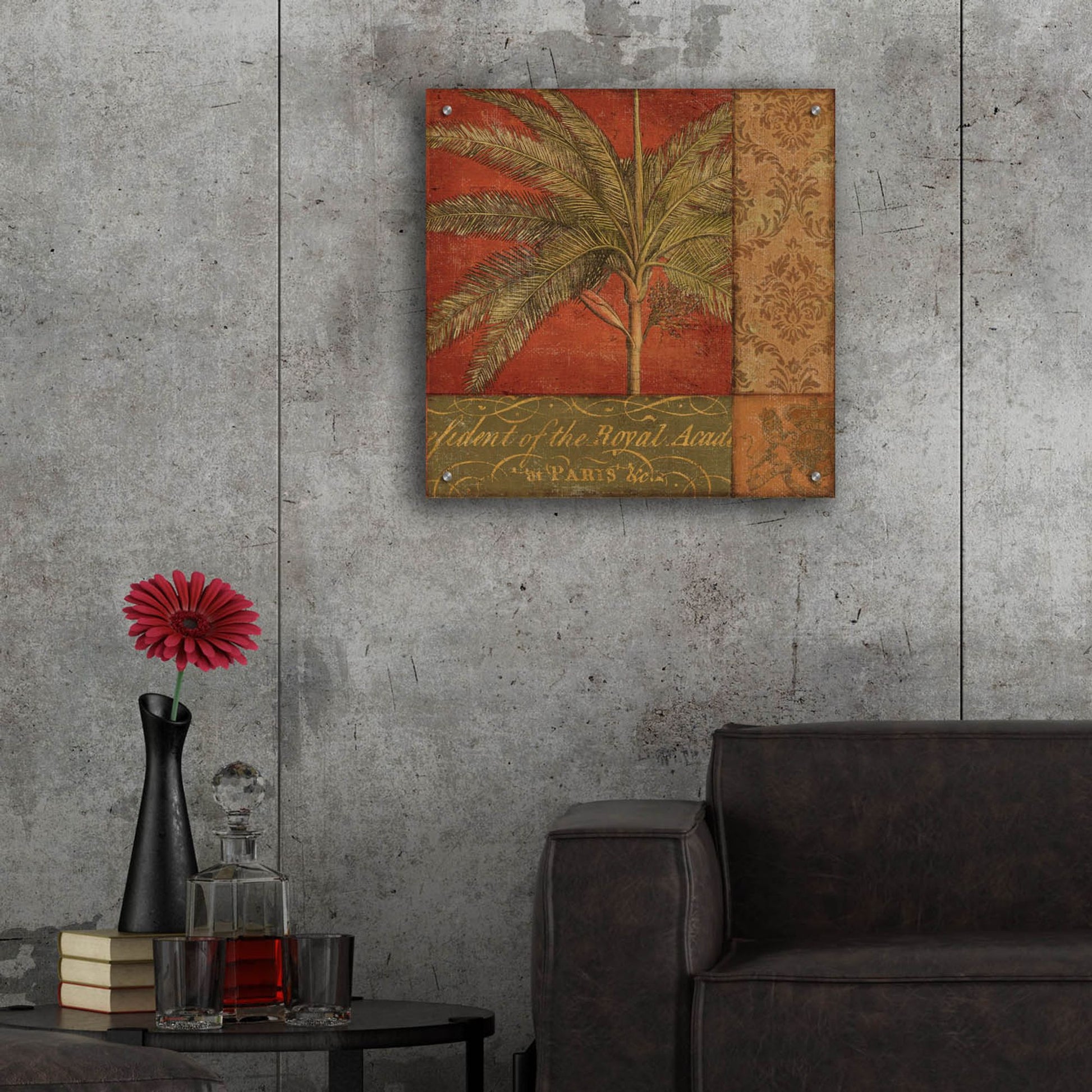 Epic Art 'Golden Palm II' by NBL Studio, Acrylic Glass Wall Art,24x24