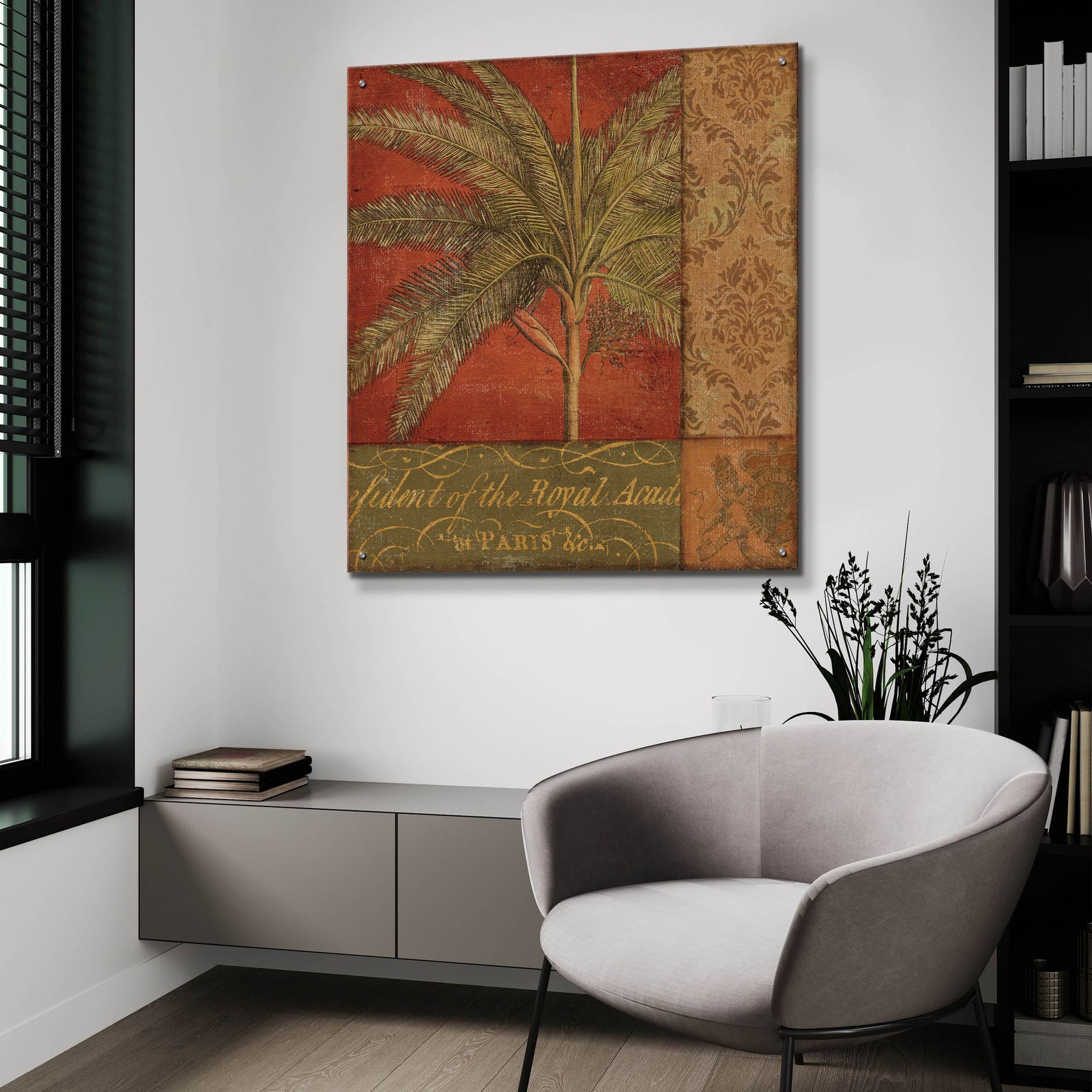 Epic Art 'Golden Palm II' by NBL Studio, Acrylic Glass Wall Art,36x36