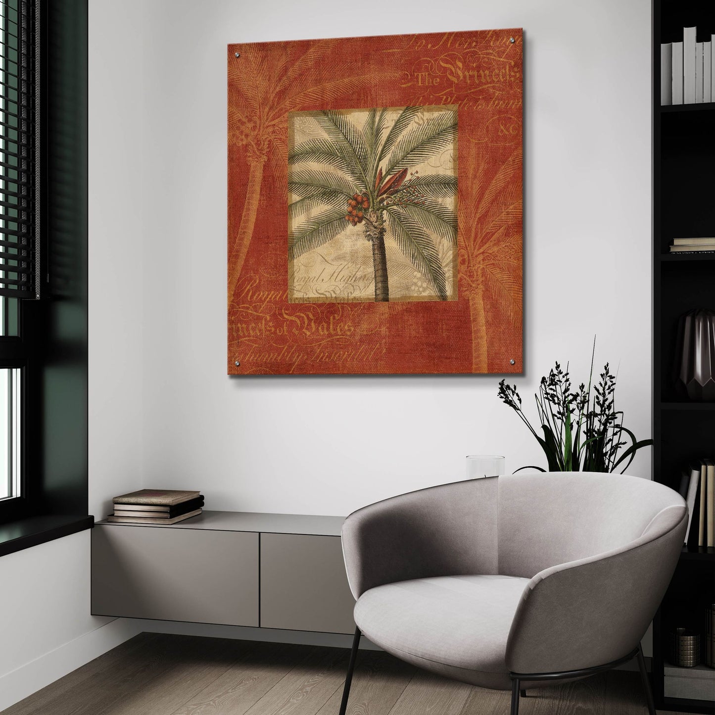 Epic Art 'Royal Palm IV' by NBL Studio, Acrylic Glass Wall Art,36x36