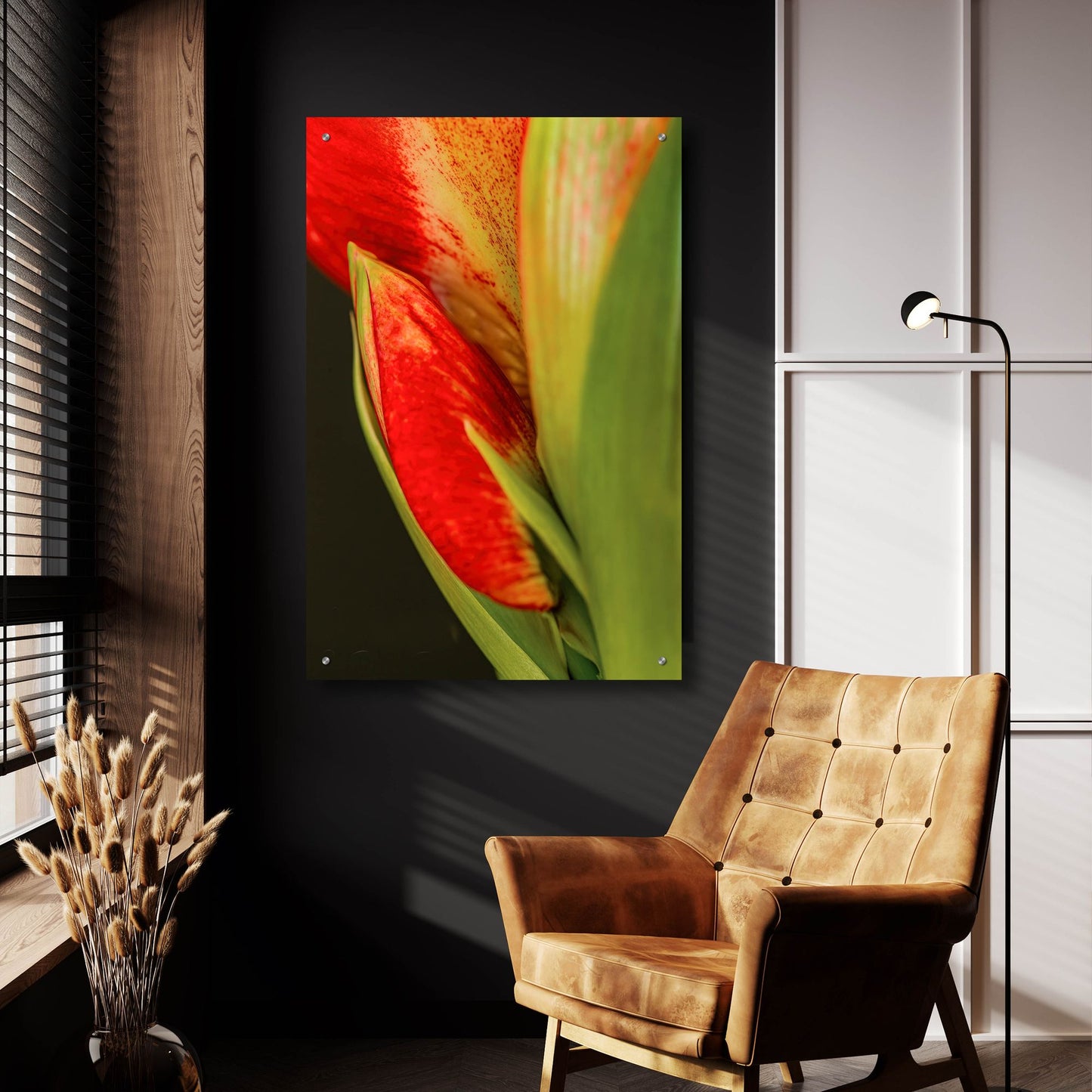 Epic Art 'Amaryllis' by Pamela Plummer, Acrylic Glass Wall Art,24x36