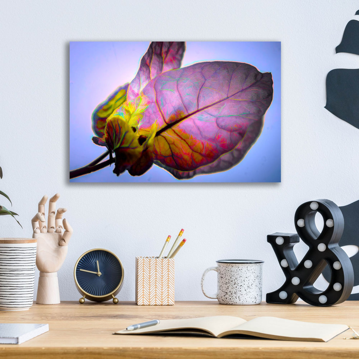Epic Art 'Bougainvillea Leaf' by Pamela Plummer, Acrylic Glass Wall Art,16x12