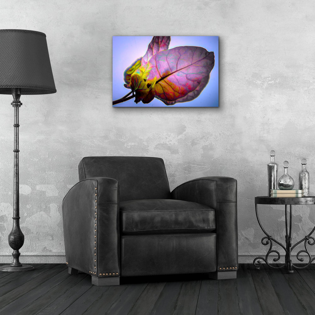 Epic Art 'Bougainvillea Leaf' by Pamela Plummer, Acrylic Glass Wall Art,24x16
