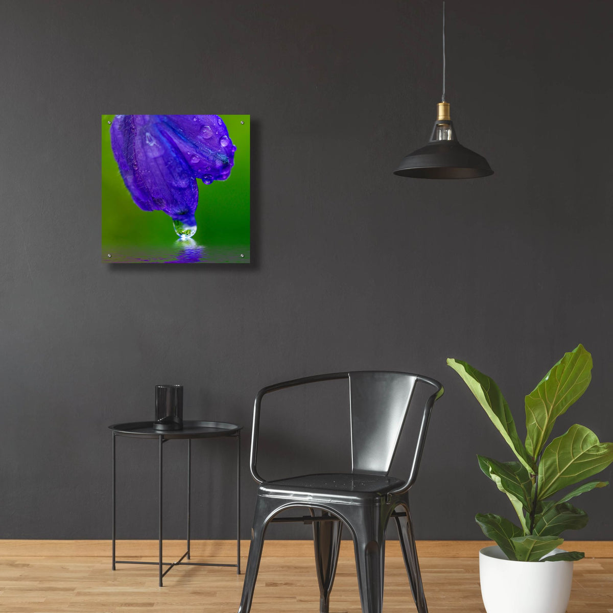 Epic Art 'Delphinium Kiss' by Pamela Plummer, Acrylic Glass Wall Art,24x24