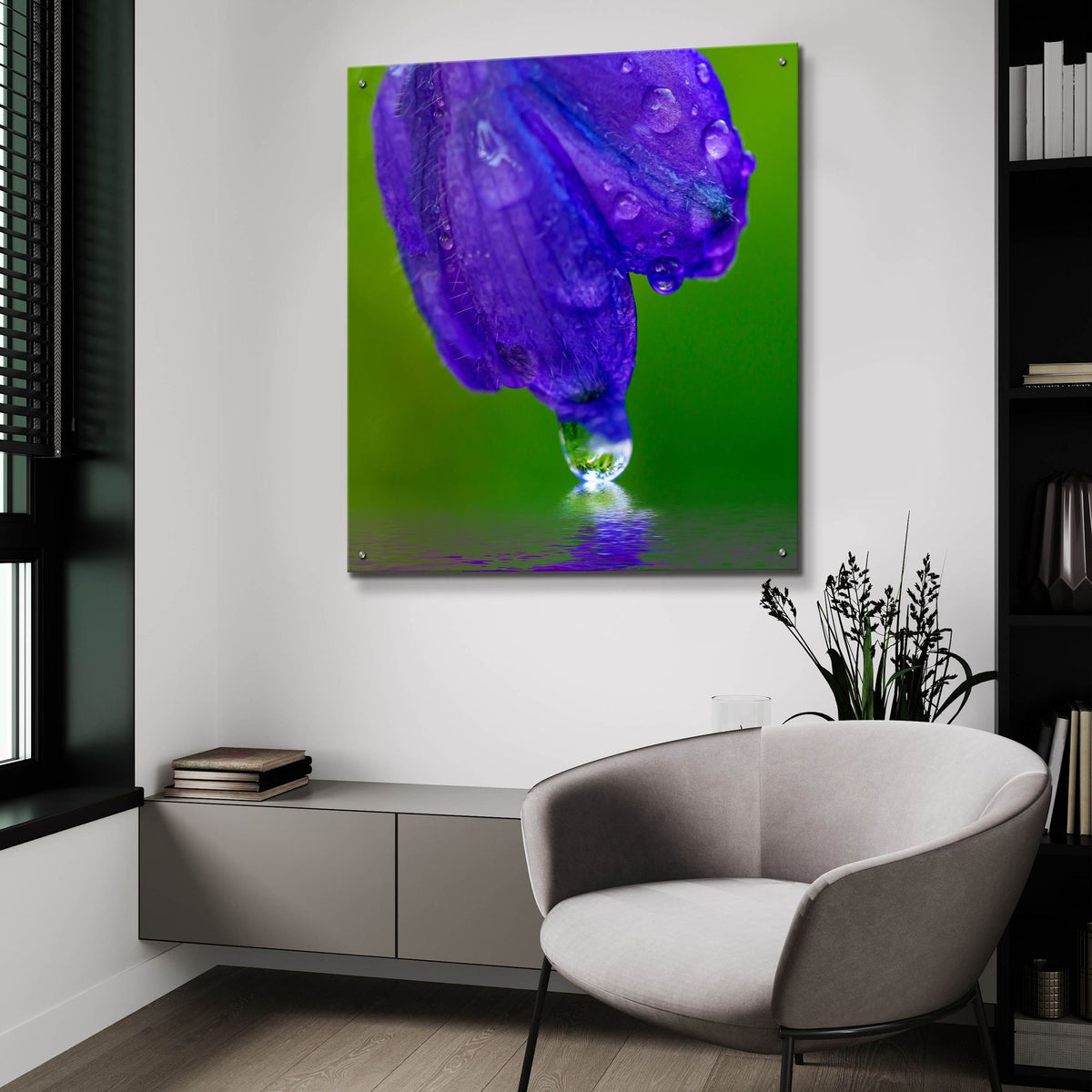 Epic Art 'Delphinium Kiss' by Pamela Plummer, Acrylic Glass Wall Art,36x36