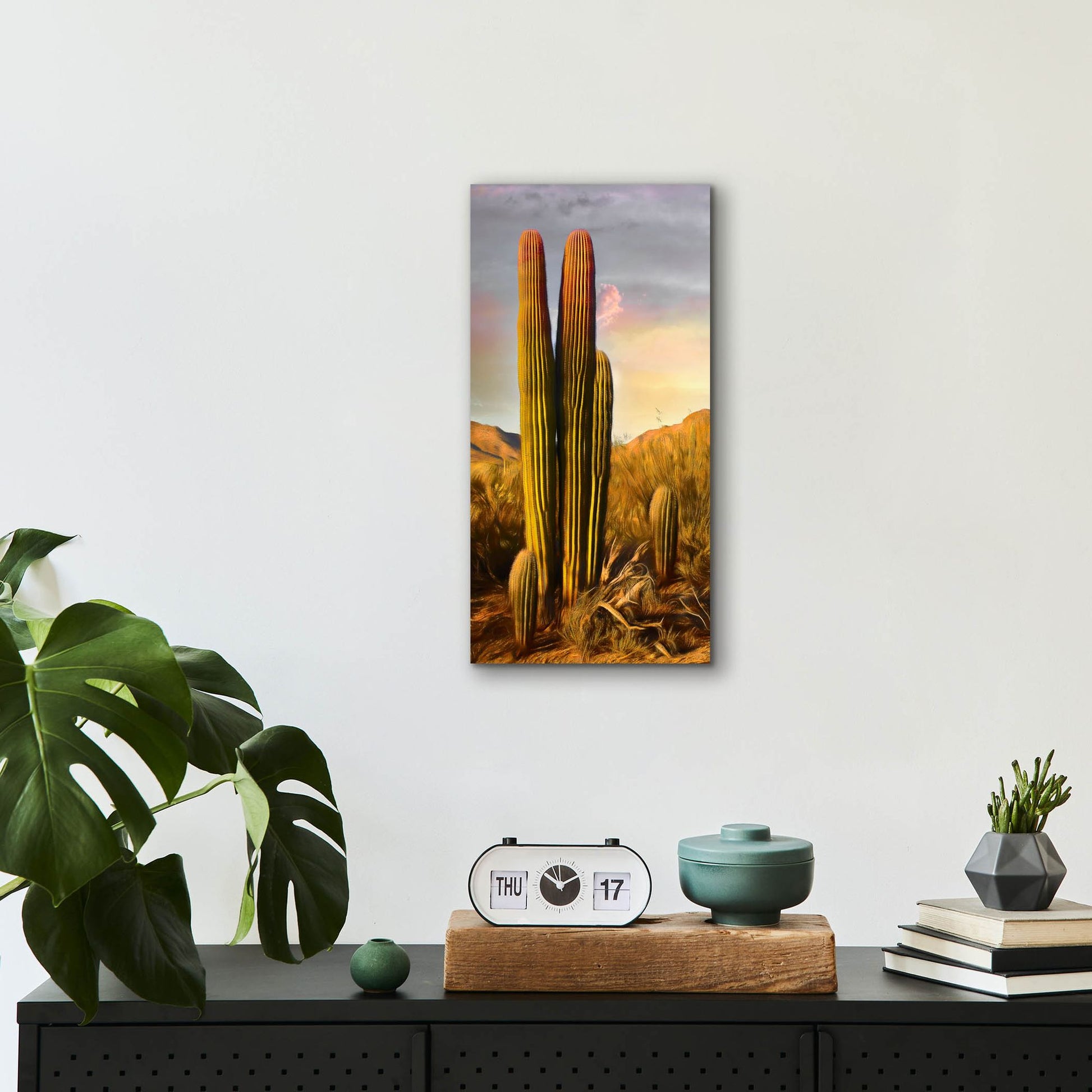 Epic Art 'Grandmother Saguaro' by Pamela Plummer, Acrylic Glass Wall Art,12x24