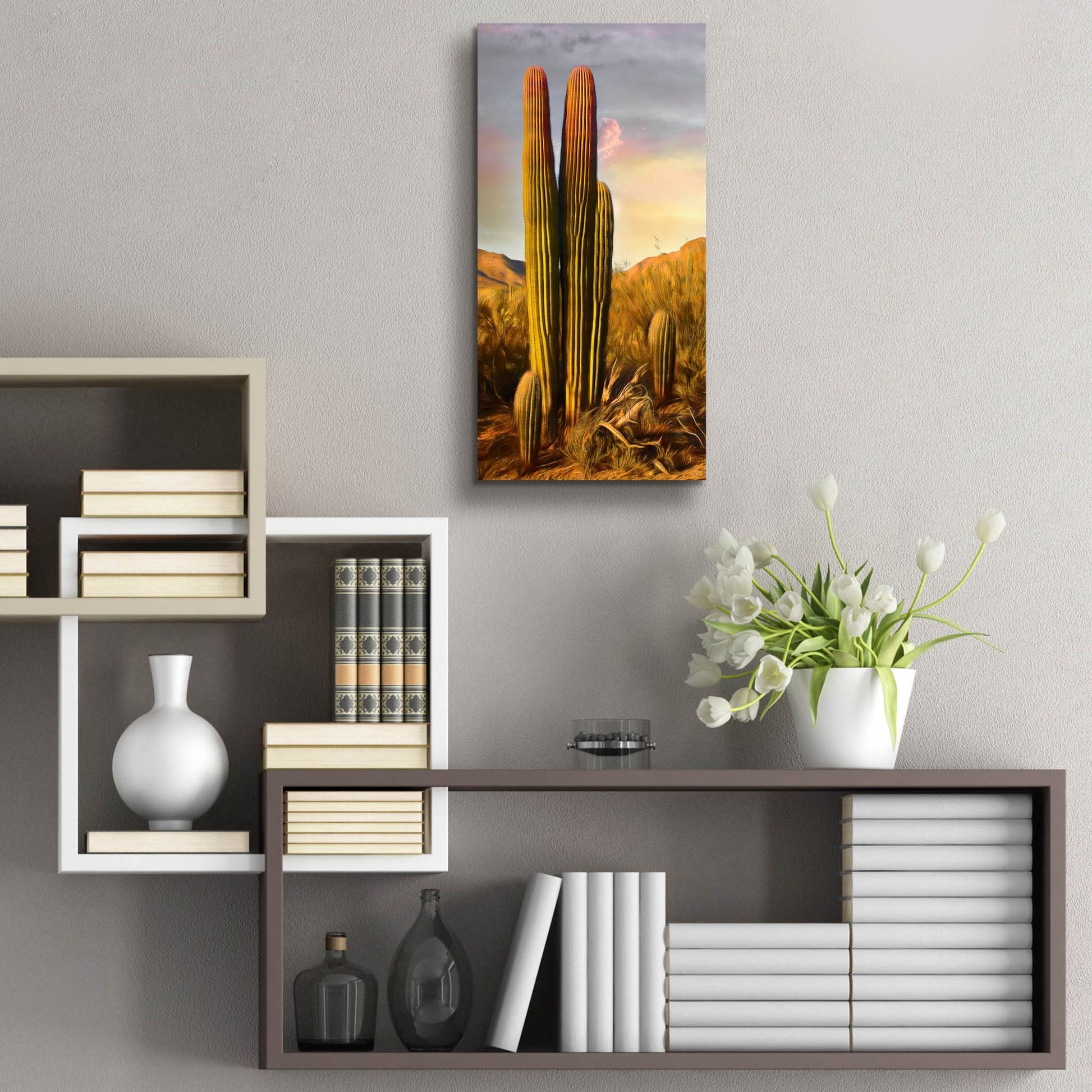 Epic Art 'Grandmother Saguaro' by Pamela Plummer, Acrylic Glass Wall Art,12x24