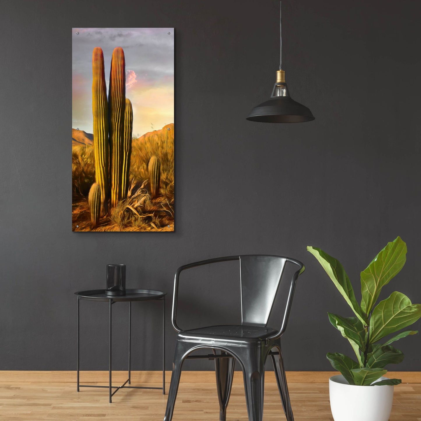 Epic Art 'Grandmother Saguaro' by Pamela Plummer, Acrylic Glass Wall Art,24x48