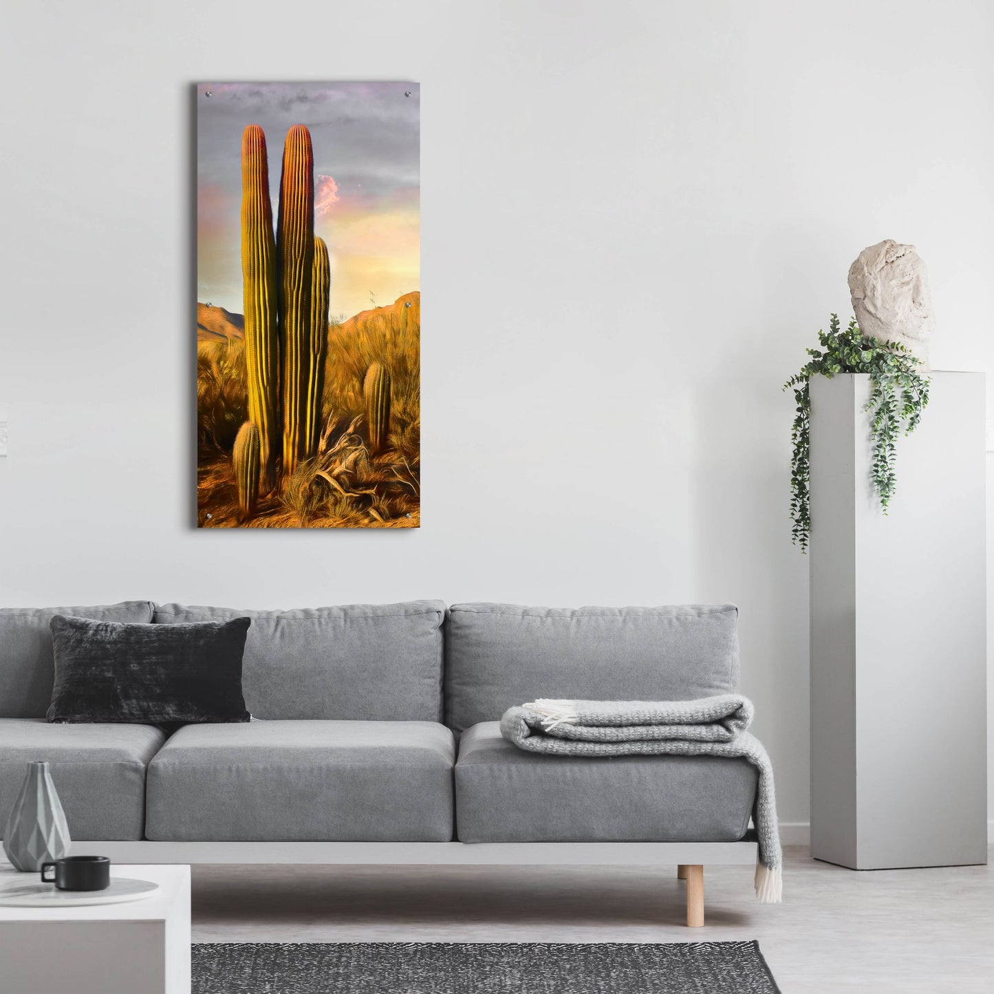 Epic Art 'Grandmother Saguaro' by Pamela Plummer, Acrylic Glass Wall Art,24x48