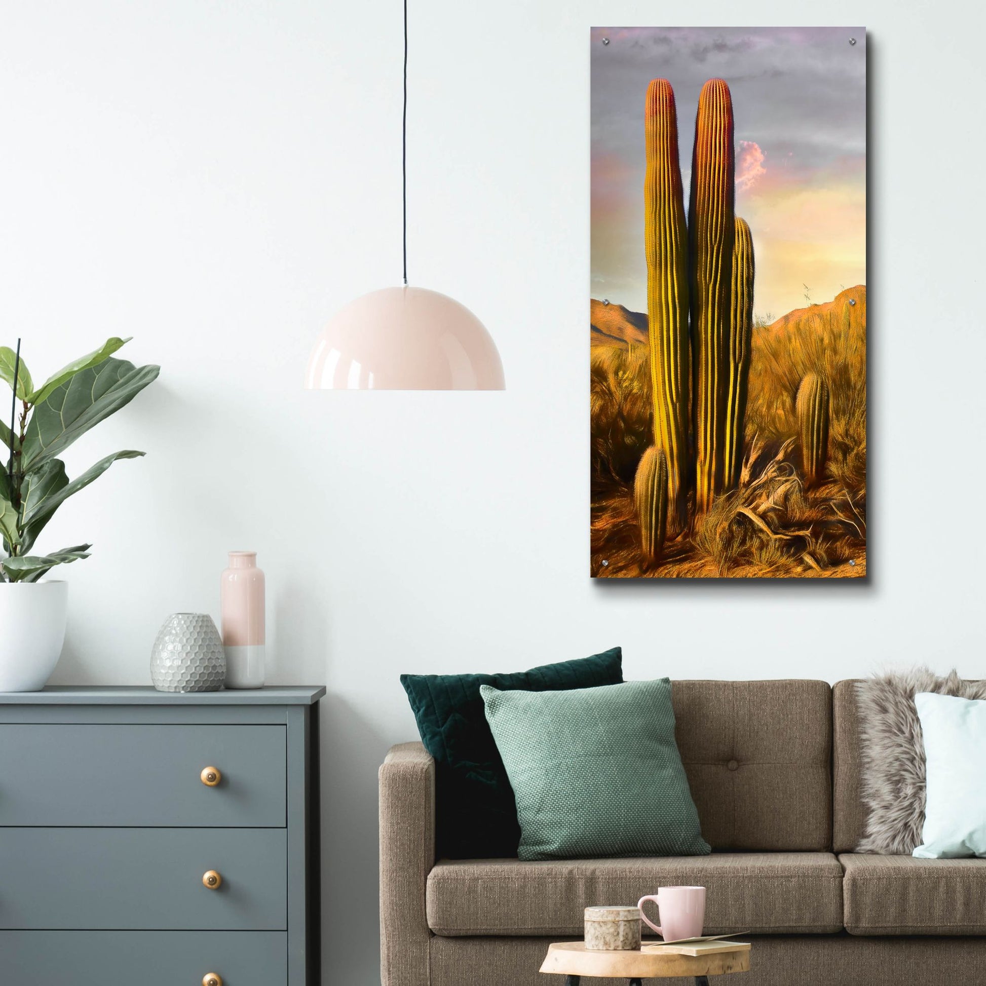 Epic Art 'Grandmother Saguaro' by Pamela Plummer, Acrylic Glass Wall Art,24x48