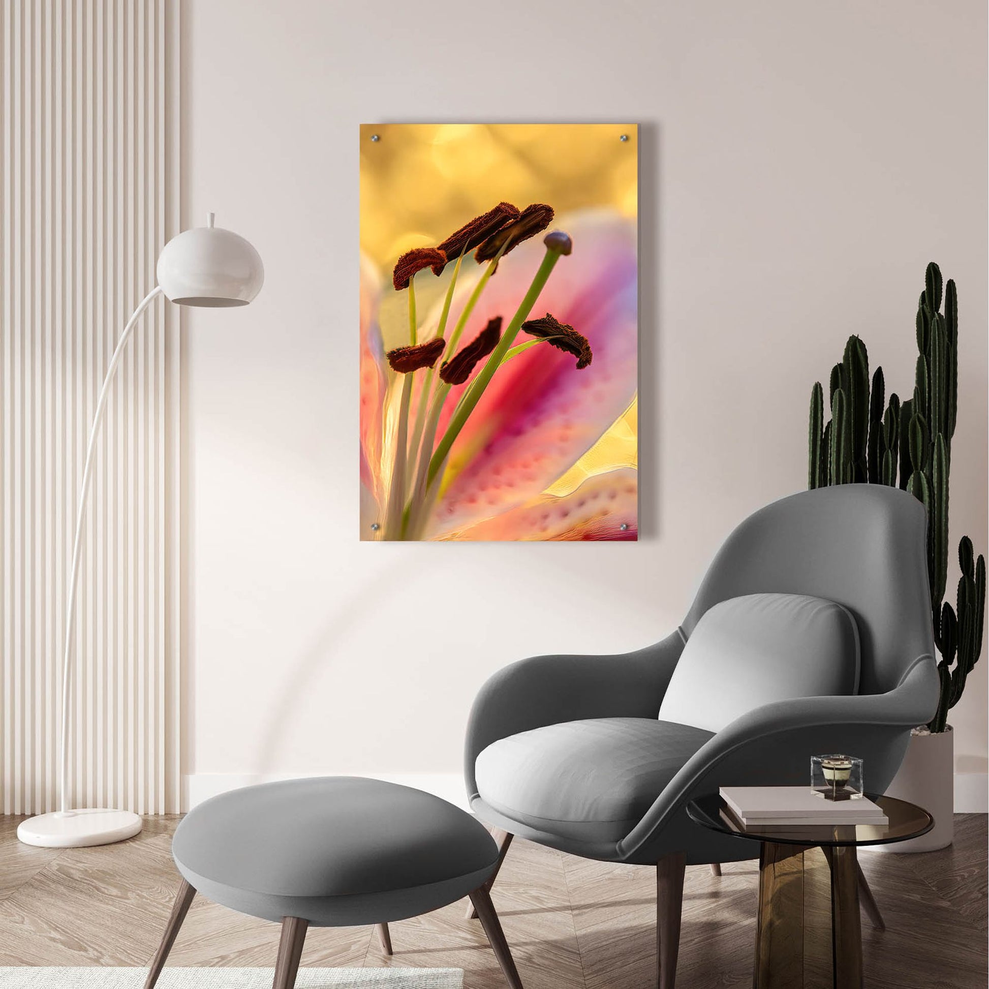 Epic Art 'Lily Anthers' by Pamela Plummer, Acrylic Glass Wall Art,24x36