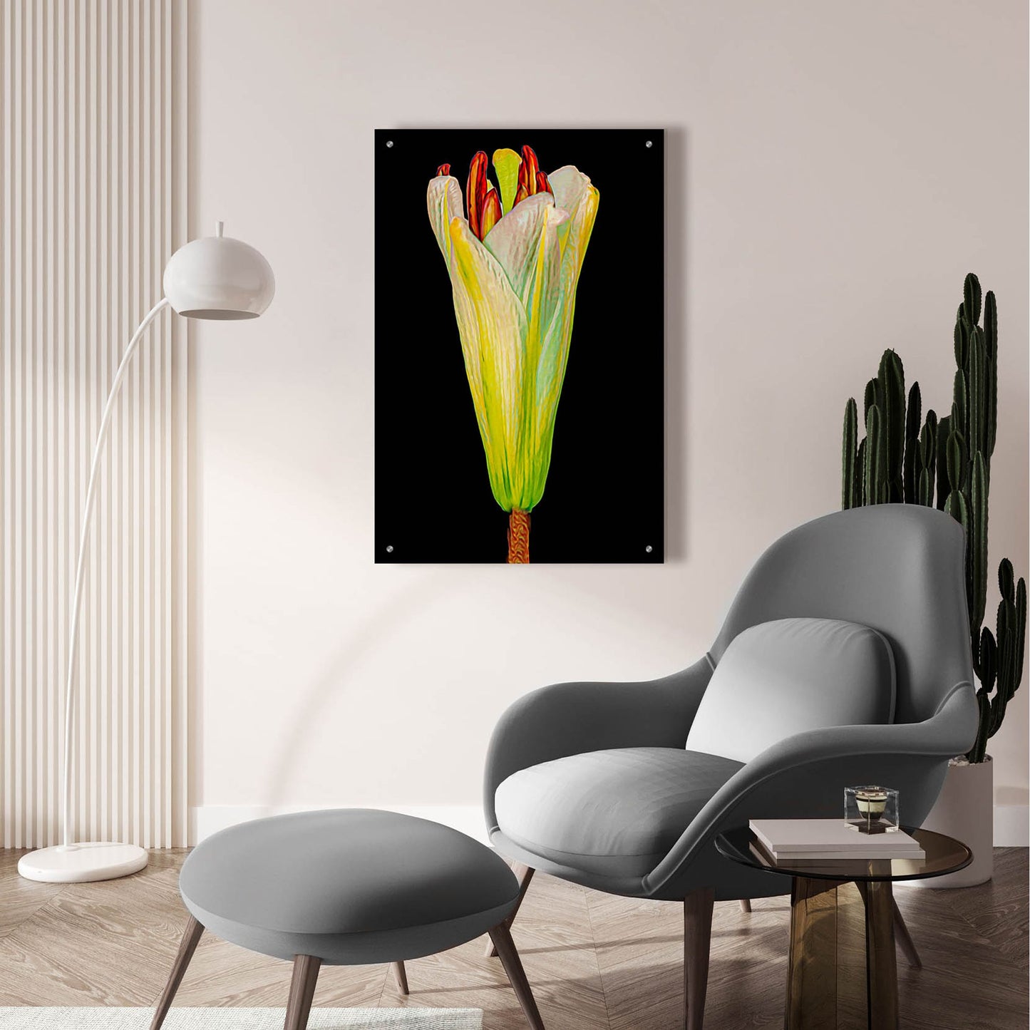 Epic Art 'Lily Bud' by Pamela Plummer, Acrylic Glass Wall Art,24x36