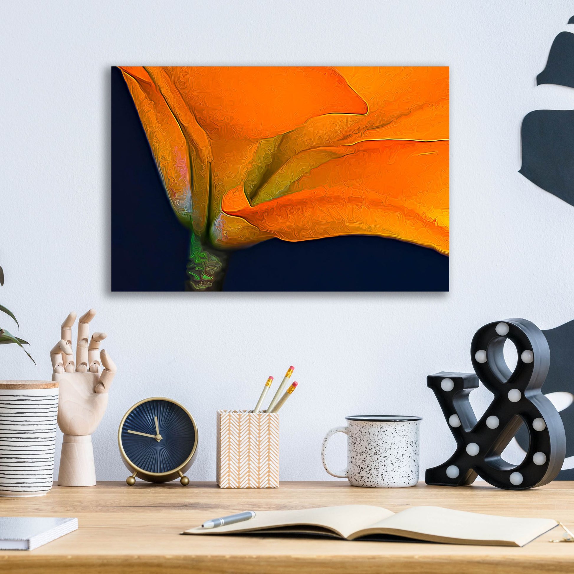 Epic Art 'Lily Dressed In Orange' by Pamela Plummer, Acrylic Glass Wall Art,16x12