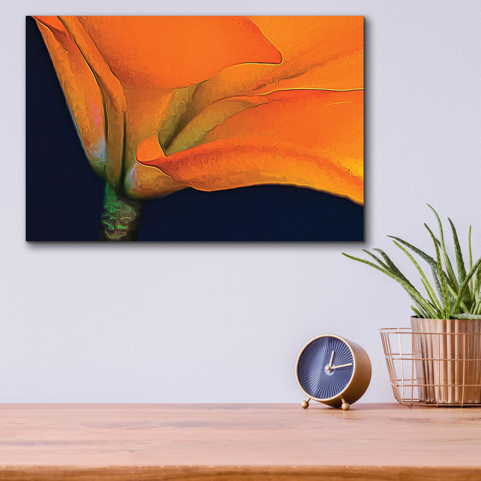 Epic Art 'Lily Dressed In Orange' by Pamela Plummer, Acrylic Glass Wall Art,16x12