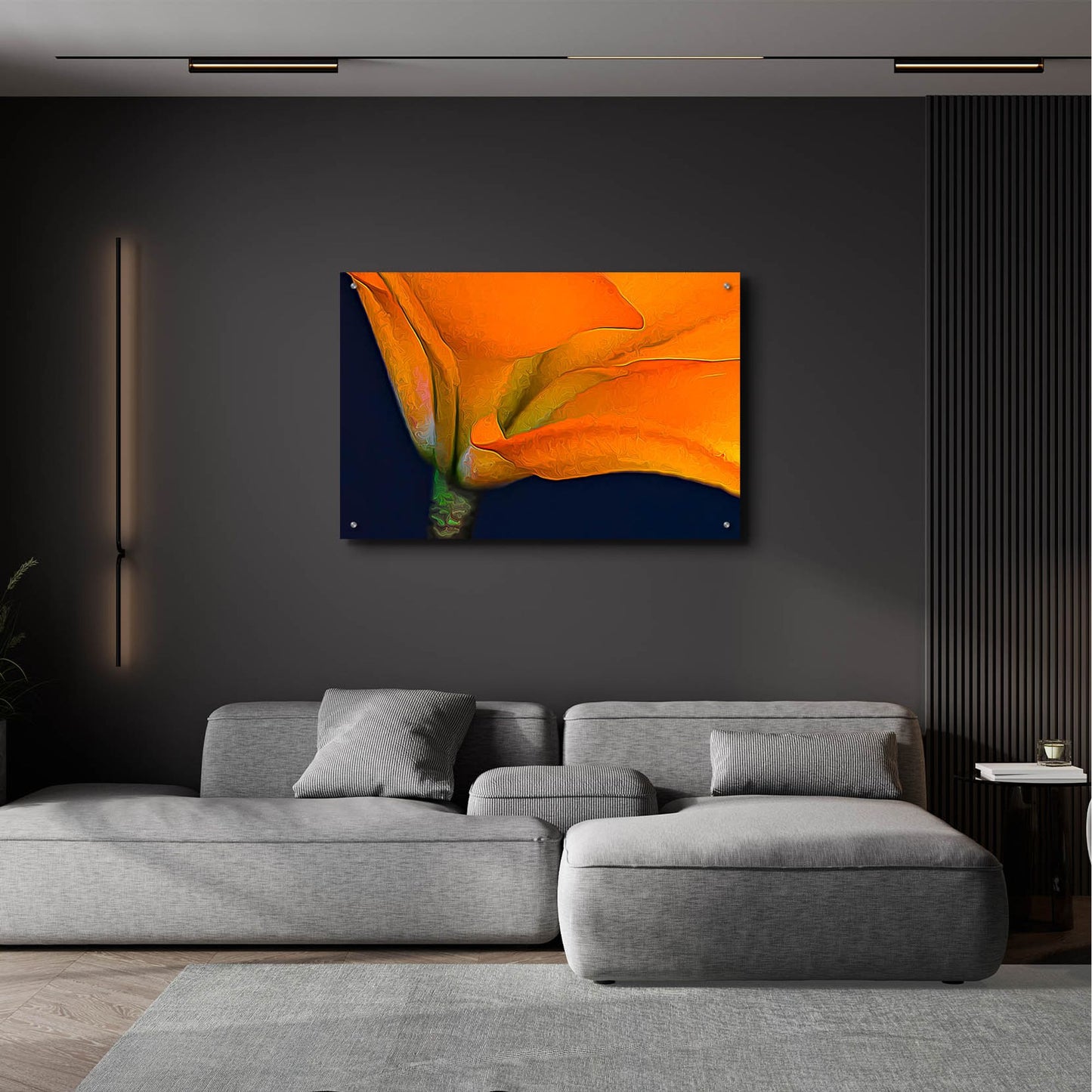 Epic Art 'Lily Dressed In Orange' by Pamela Plummer, Acrylic Glass Wall Art,36x24