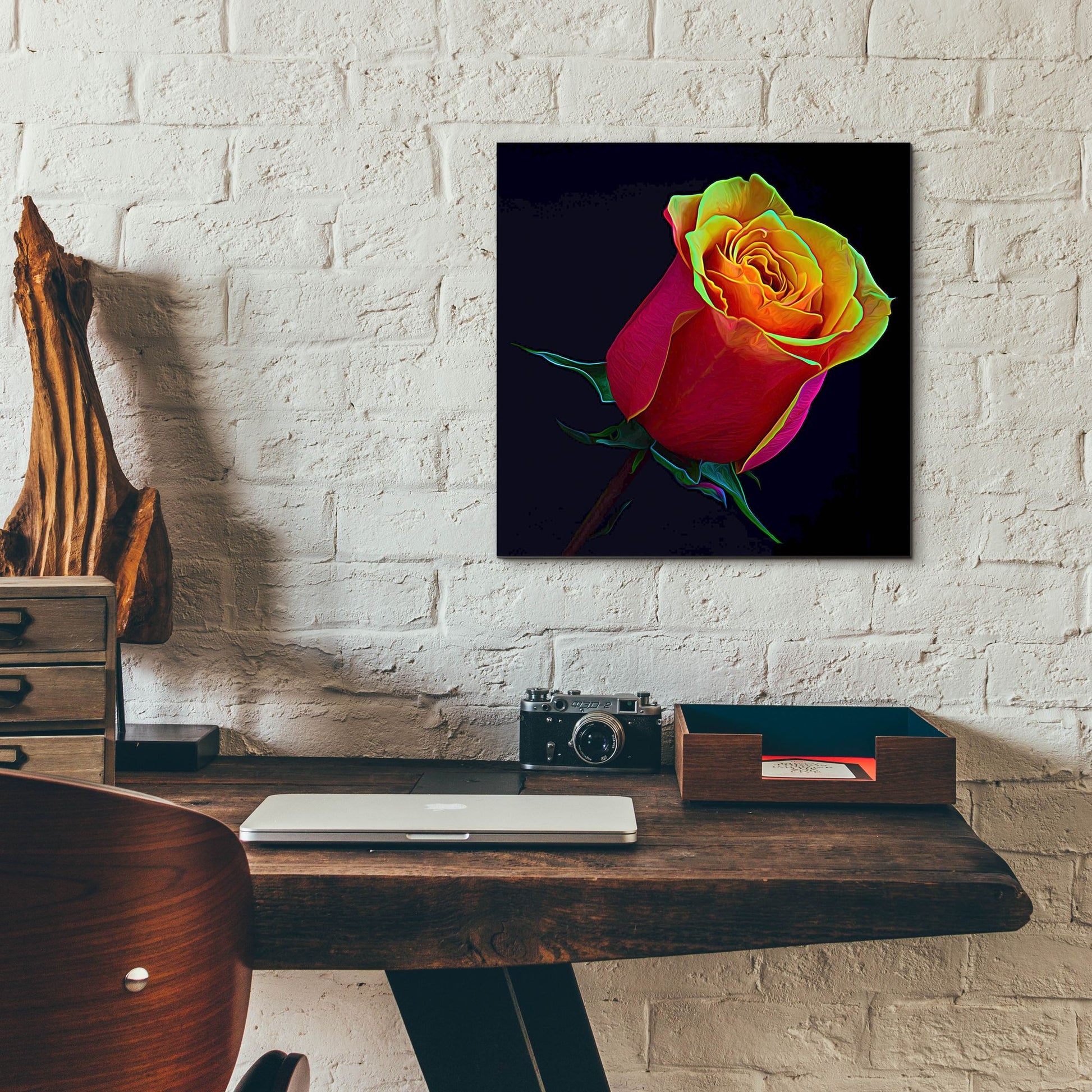 Epic Art 'Little Rosebud' by Pamela Plummer, Acrylic Glass Wall Art,12x12