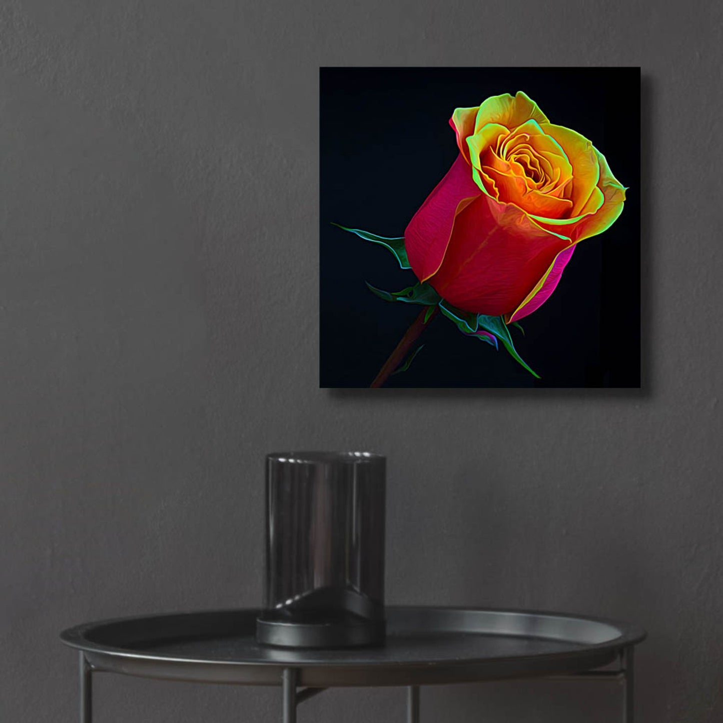 Epic Art 'Little Rosebud' by Pamela Plummer, Acrylic Glass Wall Art,12x12