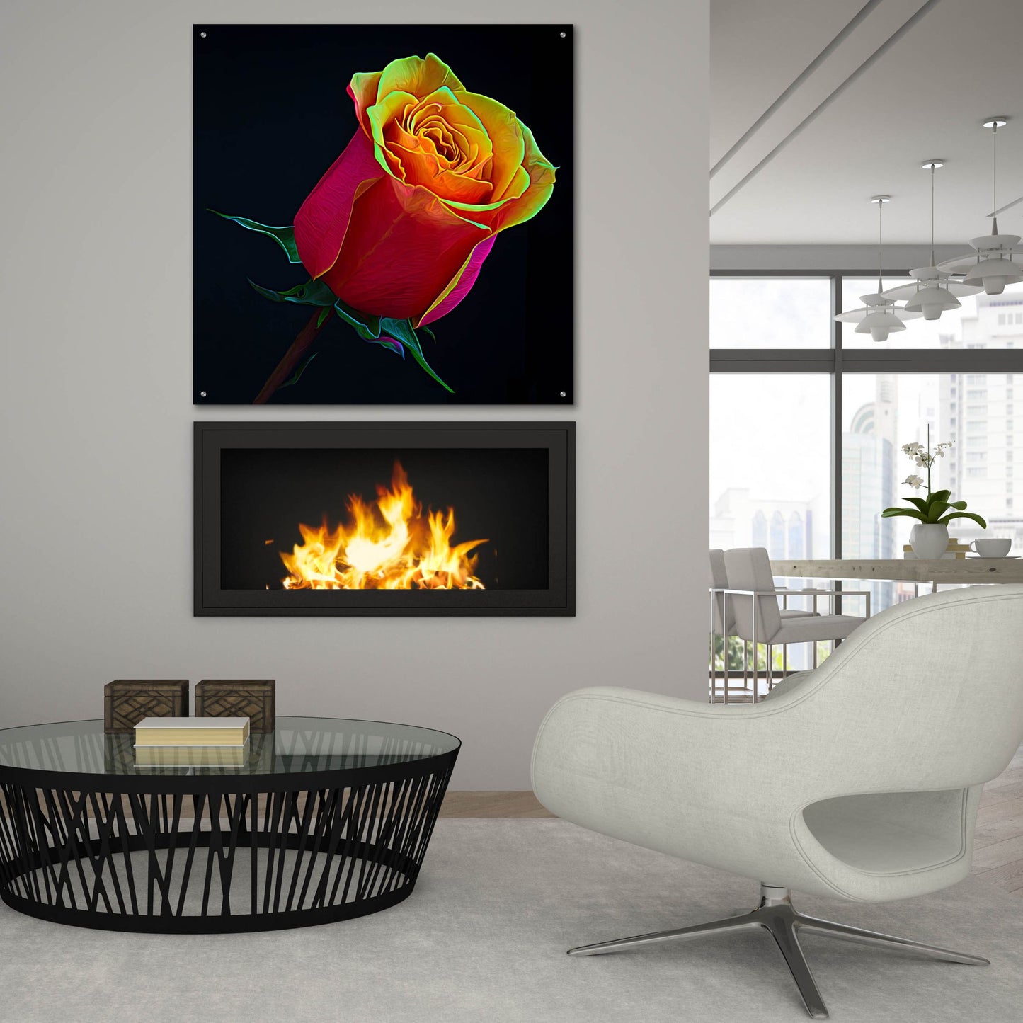 Epic Art 'Little Rosebud' by Pamela Plummer, Acrylic Glass Wall Art,36x36